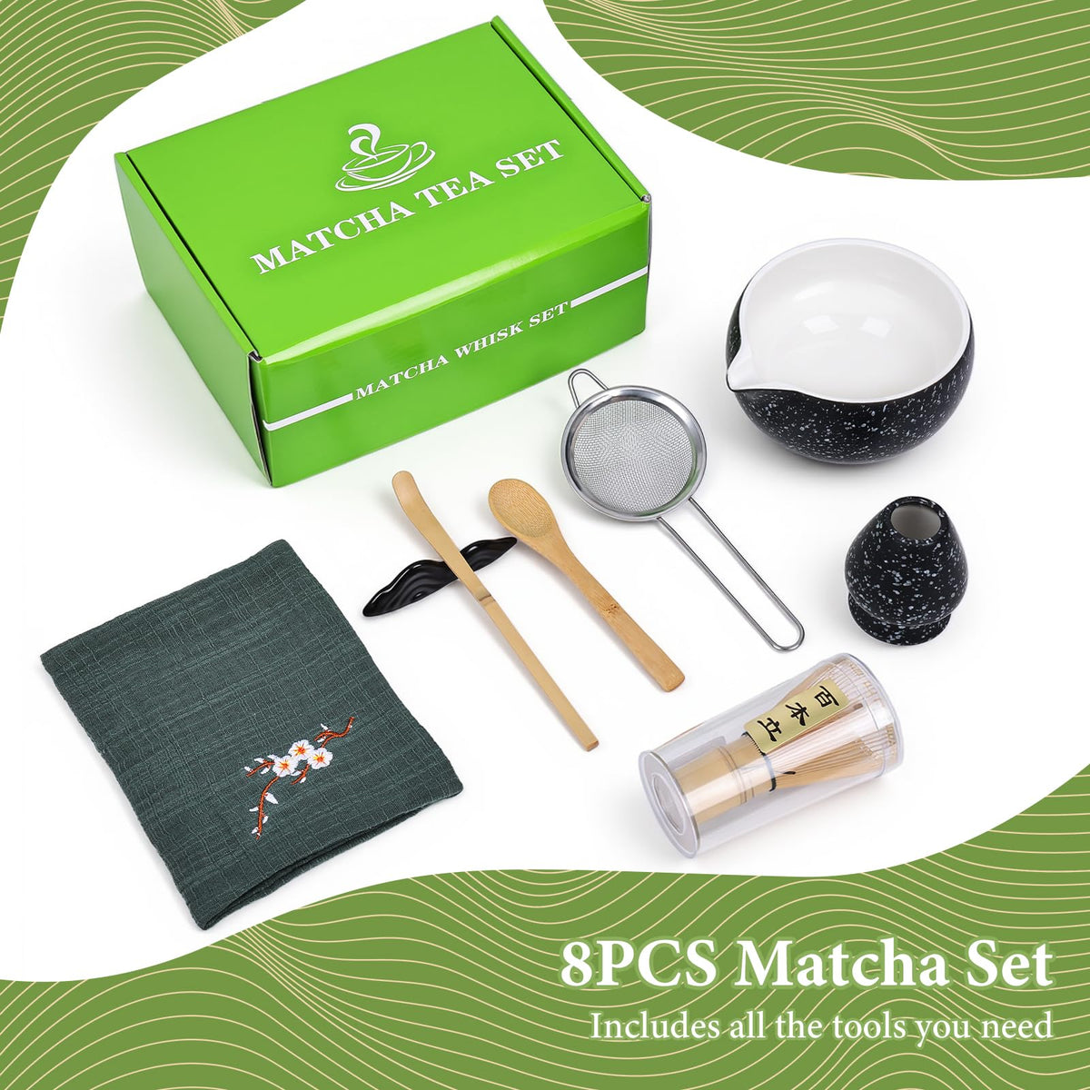 Lopjibar Black Tea Sets Traditional Matcha Ceremony Gift Kit Tea Set NEW