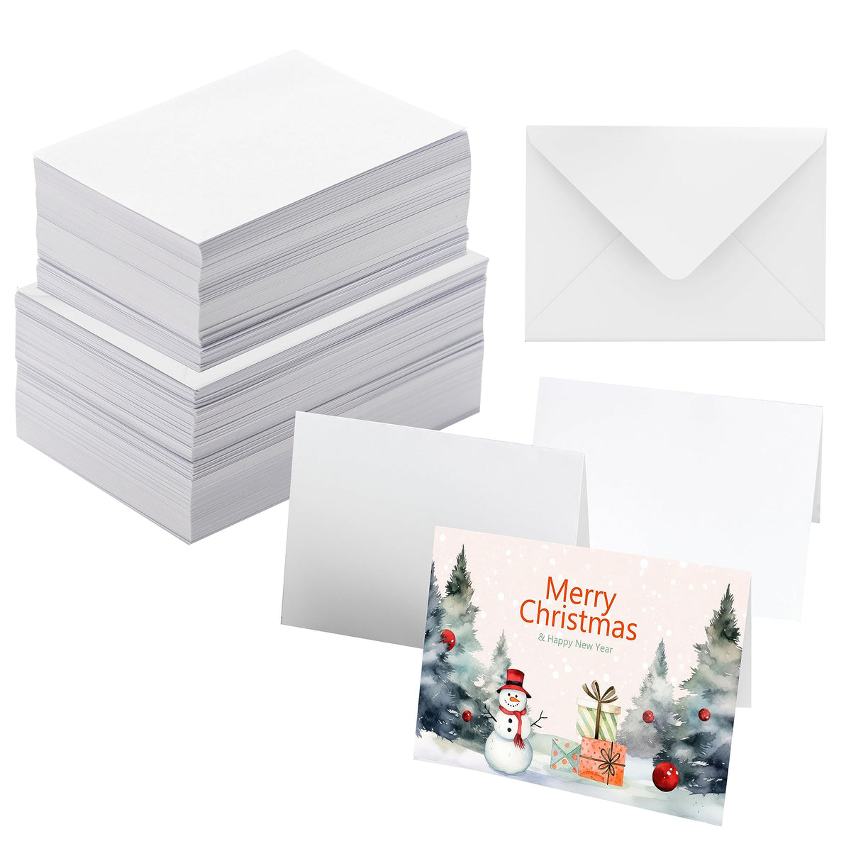 ANSSDO Blank Watercolor Notecards White 4x6 Cotton 50 Pack Size 4" x 6" NEW