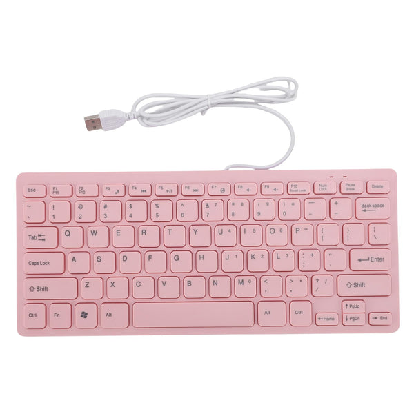 Wisoqu USB Keyboards Wired Computer Keyboard 78 Keys English QWERTY Pink NEW
