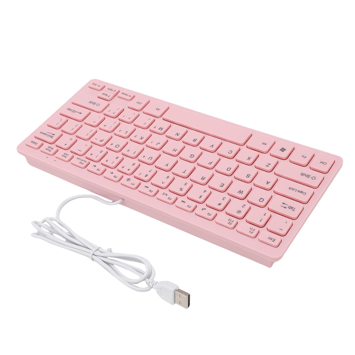 Wisoqu USB Keyboards Wired Computer Keyboard 78 Keys English QWERTY Pink NEW