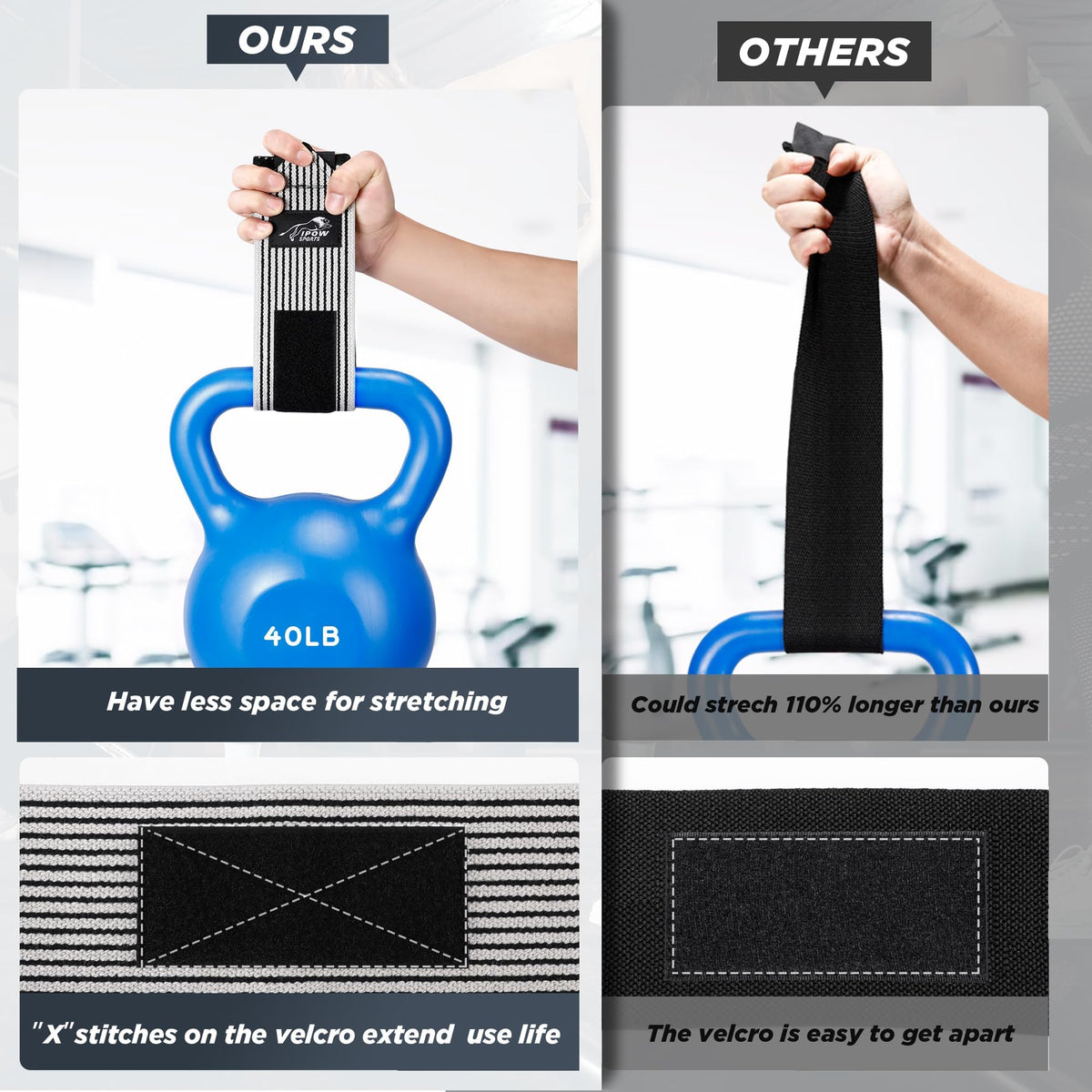 Professional Wrist Wraps 18 Inch Heavy Duty Weightlifting Black & White NEW
