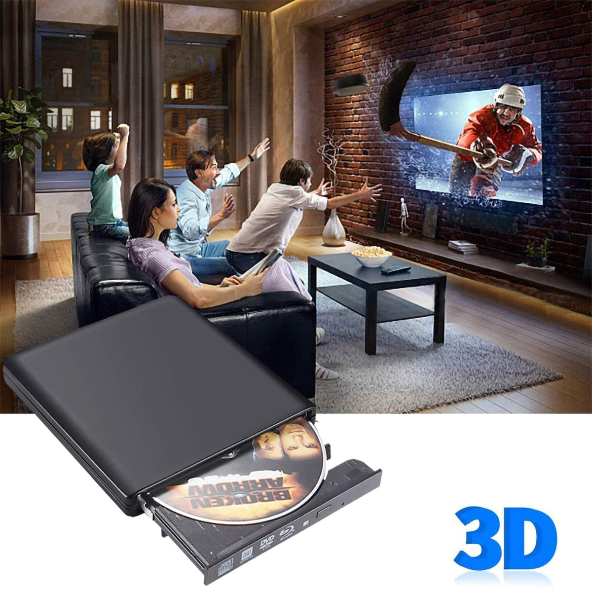TaDool Slim Blank Media Portable External CD DVD Drive Rewriter Burner DEMO