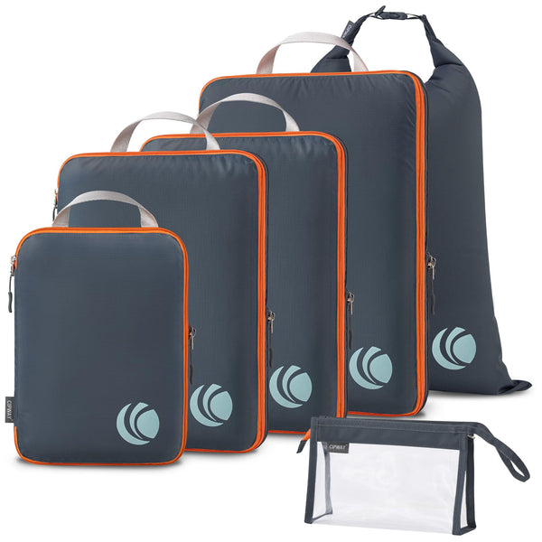 Cipway Compression Packing Cubes Expandable Luggage Organizer Grey 6PCS NEW