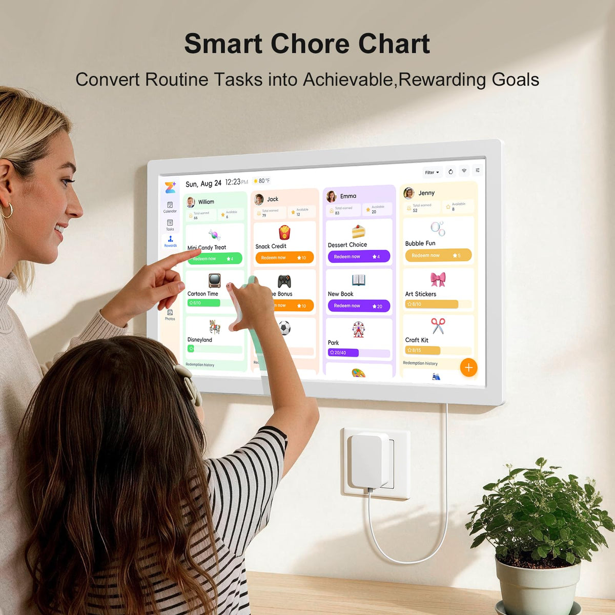 JSUSOU Wall Calendar 24 Inch Magnetic Digital Smart Display Clock Calendar DEMO