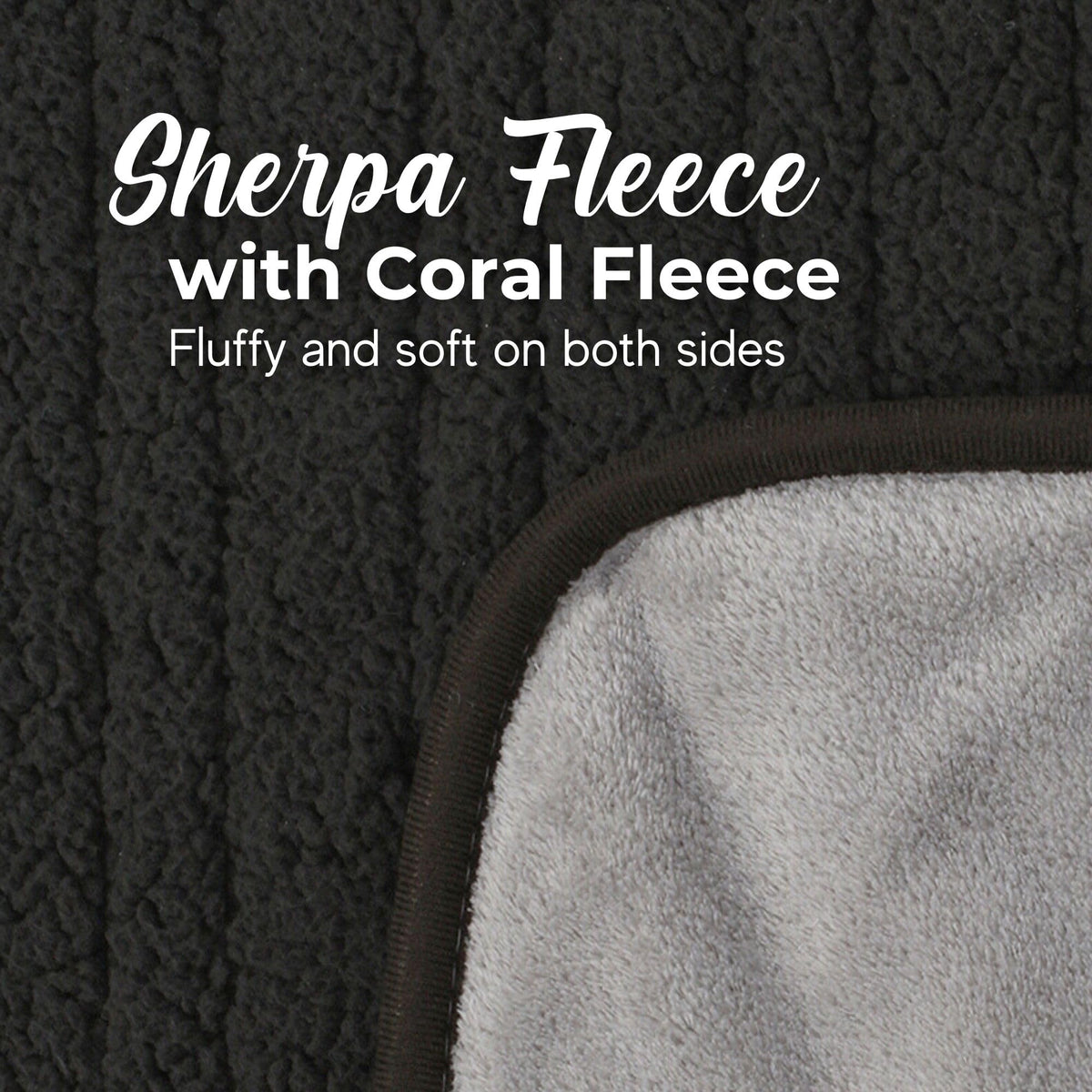 Dreamaker Reversible Throws Sherpa Heated Throw Blanket Charcoal Silver DEMO