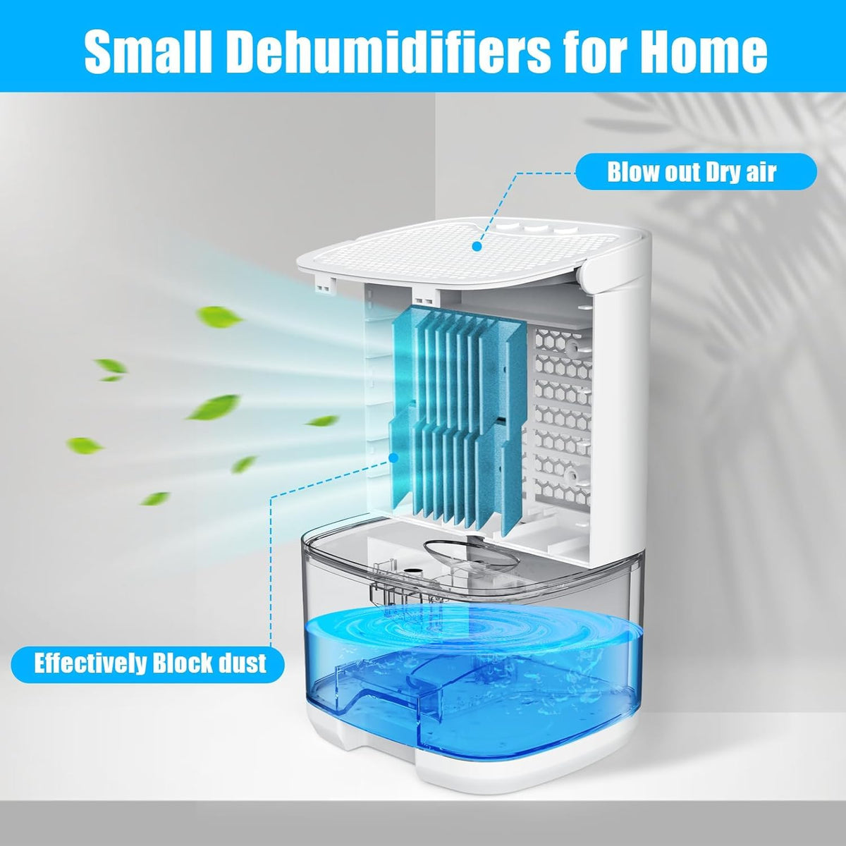 ZARVONA Portable Dehumidifier 1000ml White Moisture Absorber NEW