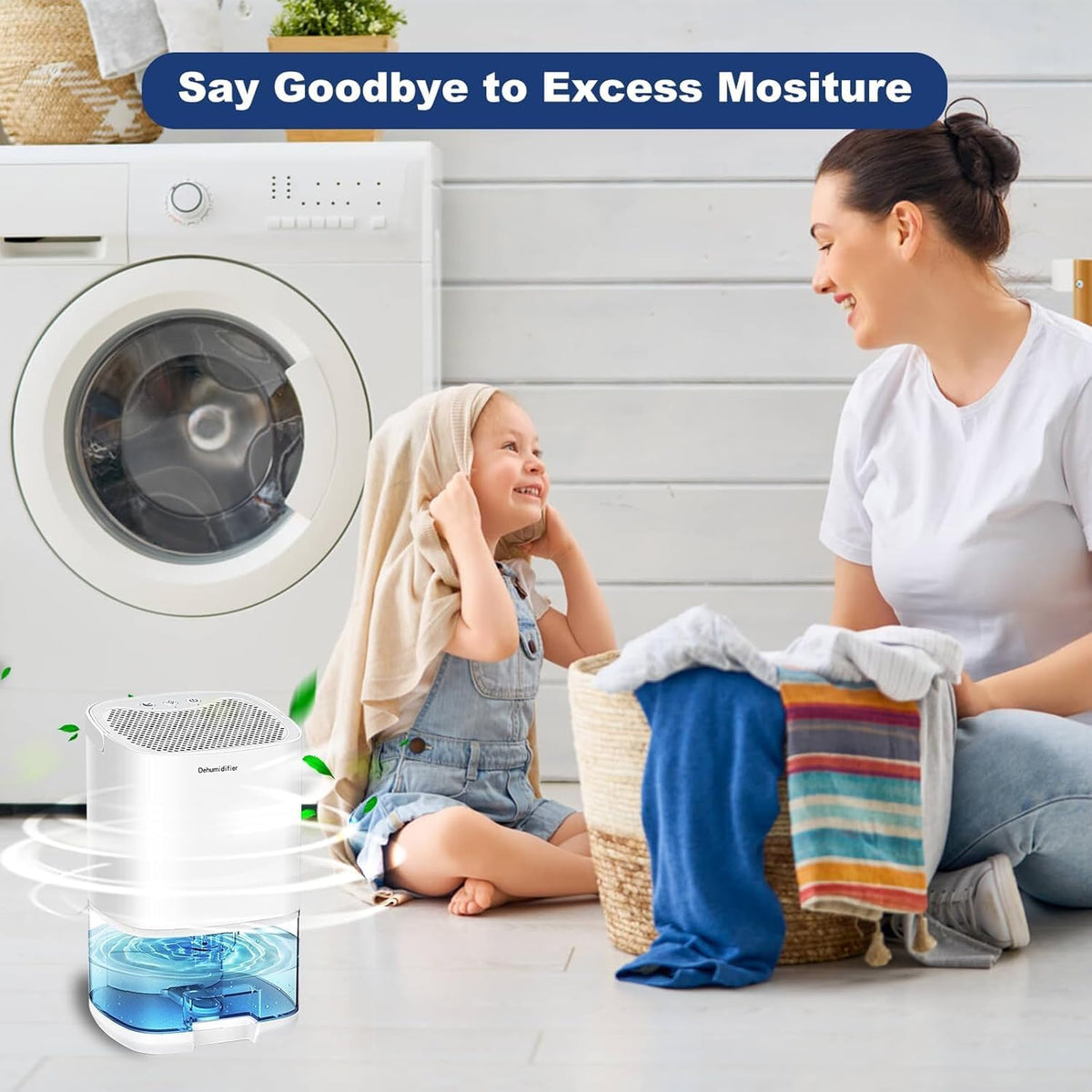 ZARVONA Portable Dehumidifier 1000ml White Moisture Absorber NEW