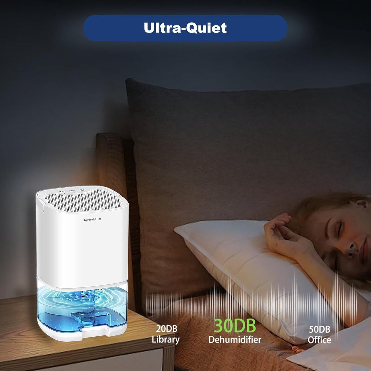 ZARVONA Portable Dehumidifier 1000ml White Moisture Absorber NEW