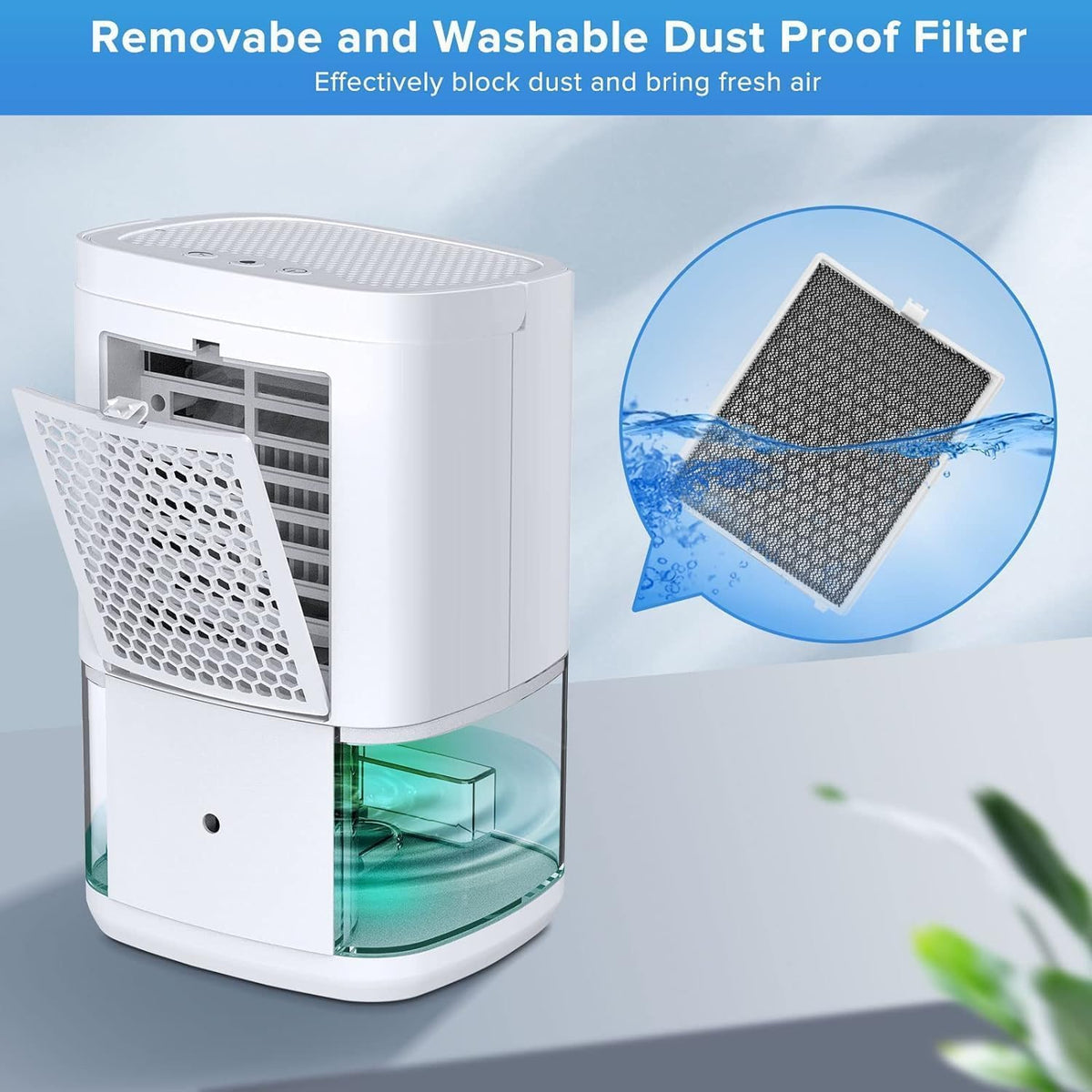 ZARVONA Portable Dehumidifier 1000ml White Moisture Absorber NEW