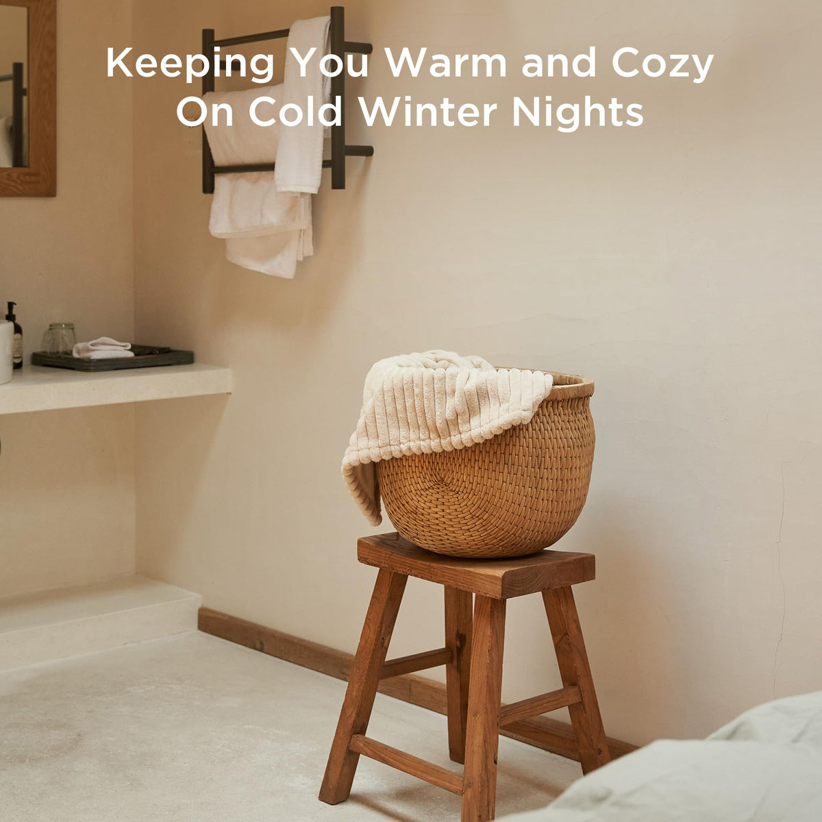 GOTCOZY Electric Heated Blanket Faux Fur Eggnog 130x160cm Washable DEMO