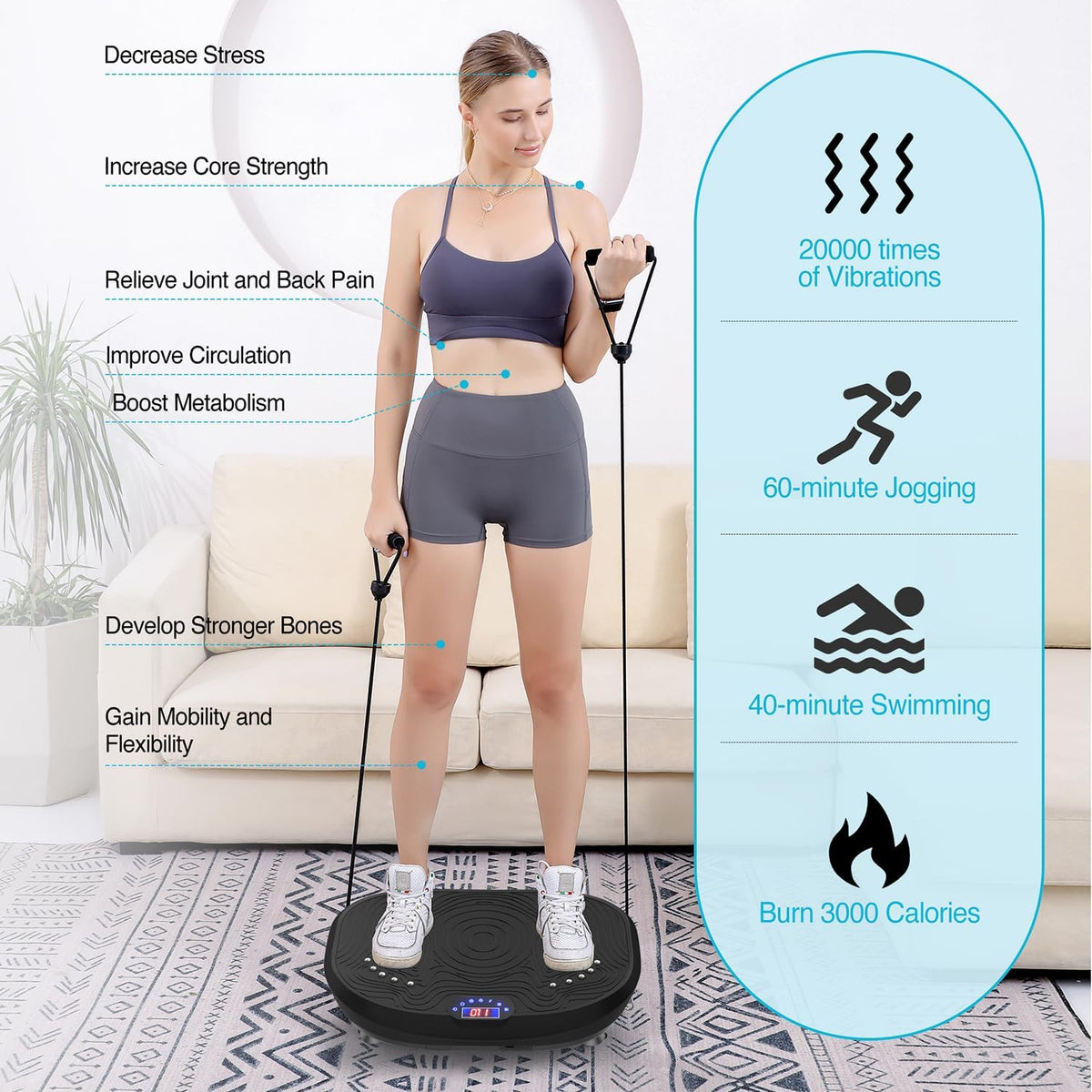 RYUUSEI Black Vibration Platform Machine 120 Speed Levels Full Body DEMO