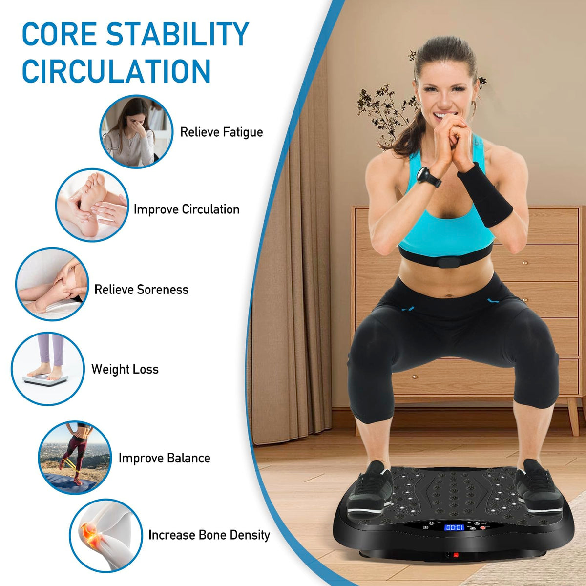 RYUUSEI Black Vibration Platform Machine 120 Speed Levels Full Body DEMO