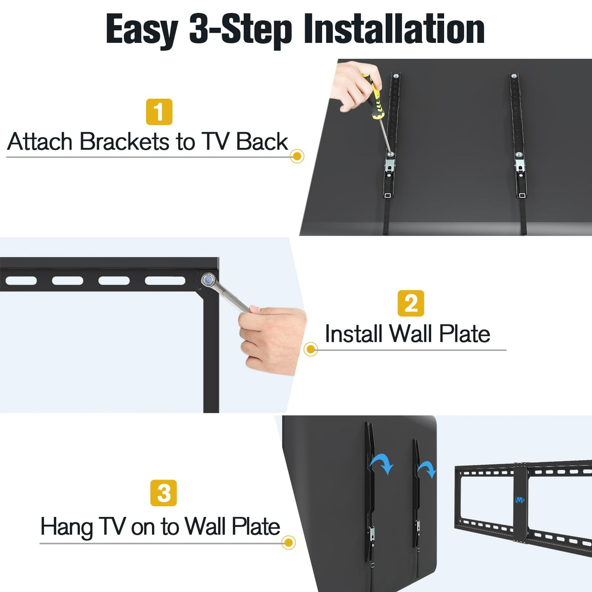 Mounting Dream Fixed TV Wall Mount Bracket 42-90" Black NEW