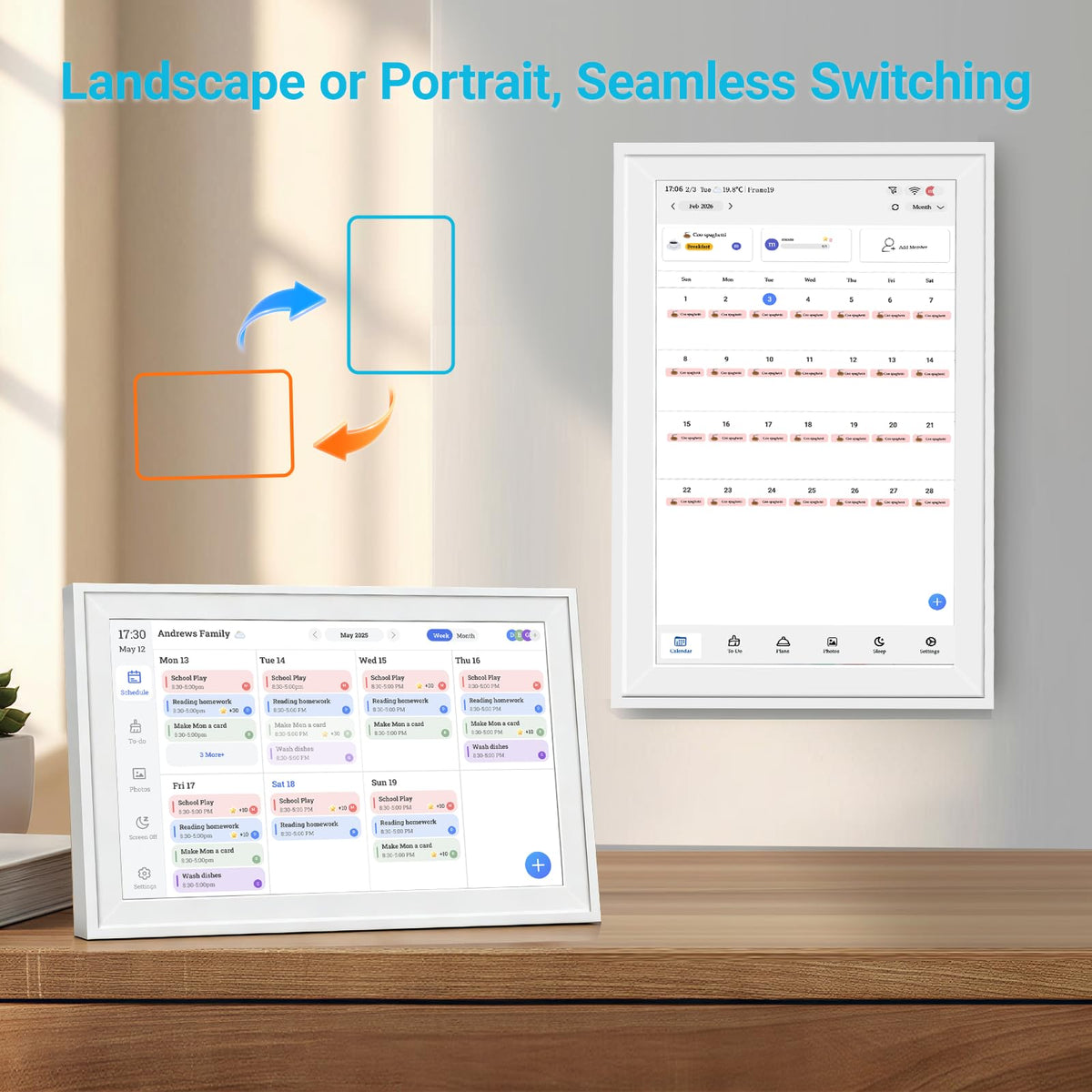 TRVL FIELDER Wall Calendars 15.6 Inch Smart WiFi Digital Calendar Planner DEMO