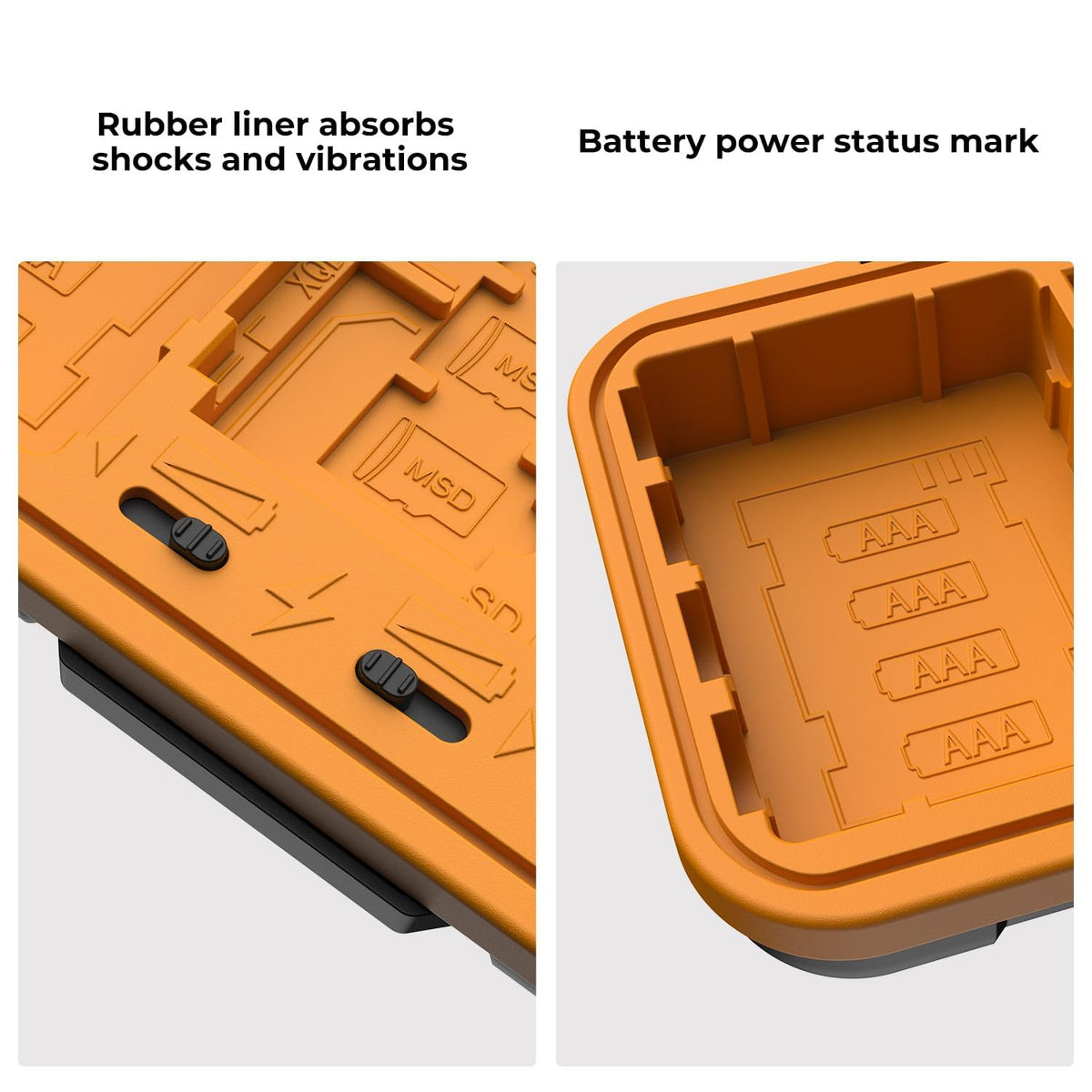 K&F Concept Orange Memory Card Case - 4 SD Slots & Battery Holder DEMO