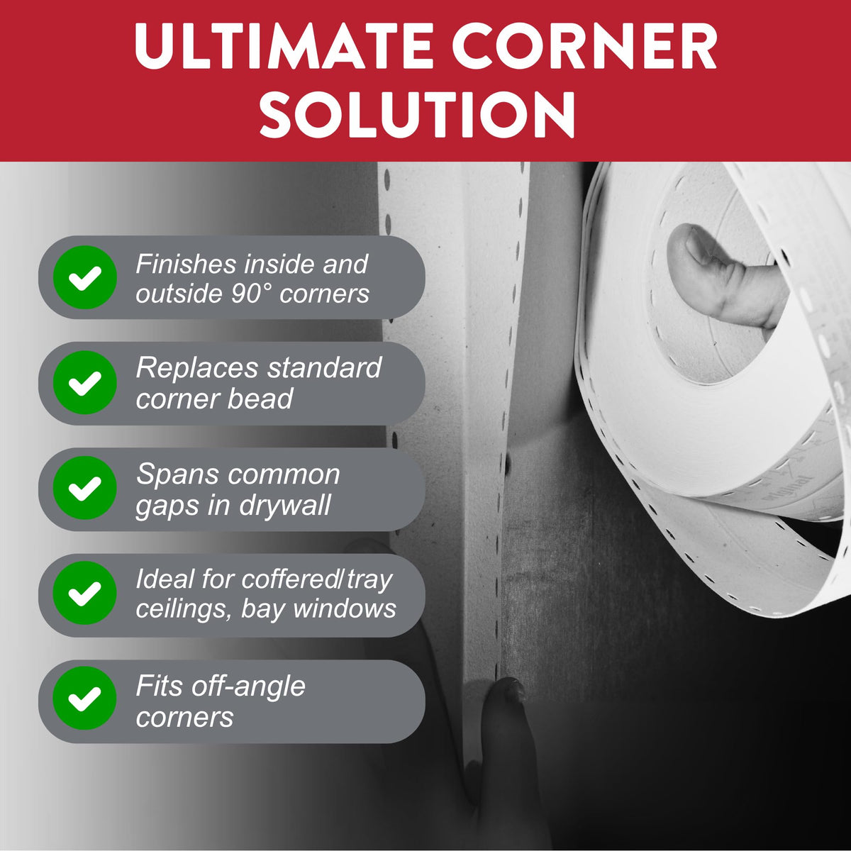 Strait-Flex Original White Flexible Corner Bead Sanding Roll 60mm x 30.5m NEW