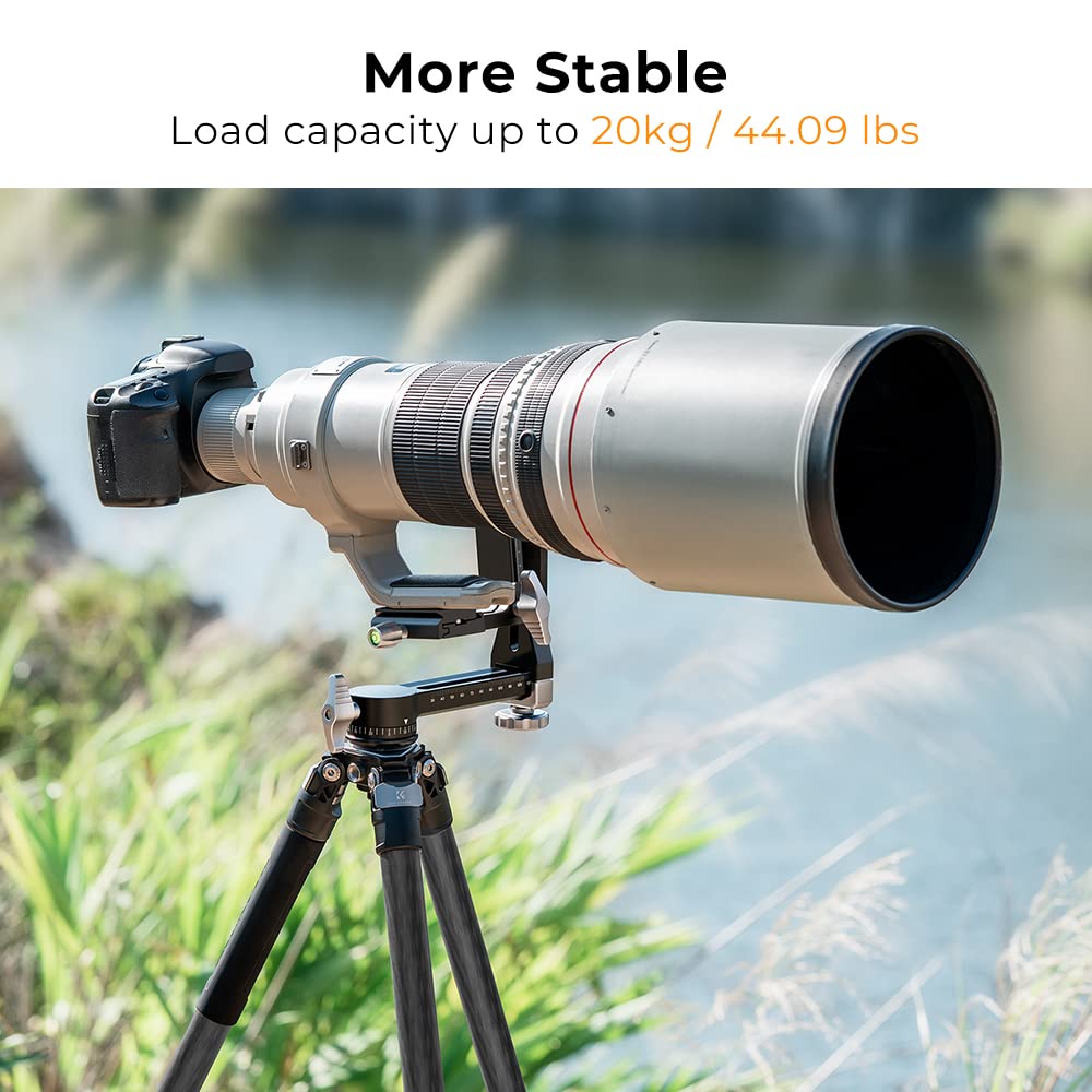 K&F CONCEPT Gimbal Tripod Head CNC Aluminium Black Camera Mount KF31.052 DEMO