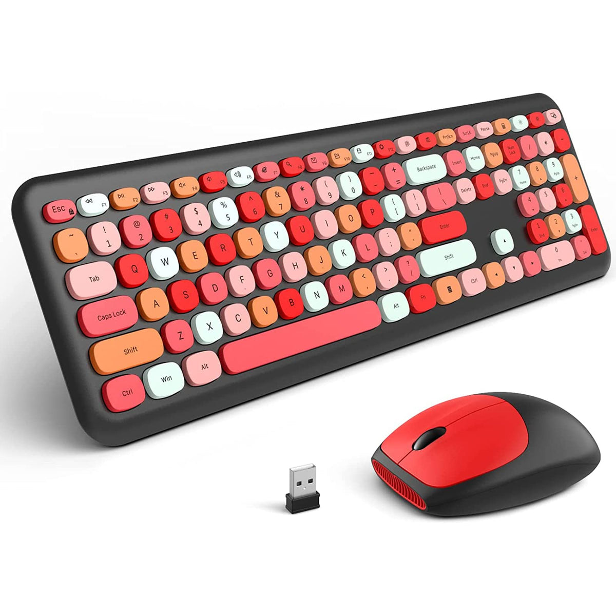 Mofii Wireless Keyboard and Mouse Combo 2.4GHz USB Black Red NEW
