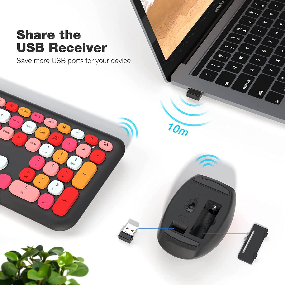 Mofii Wireless Keyboard and Mouse Combo 2.4GHz USB Black Red NEW