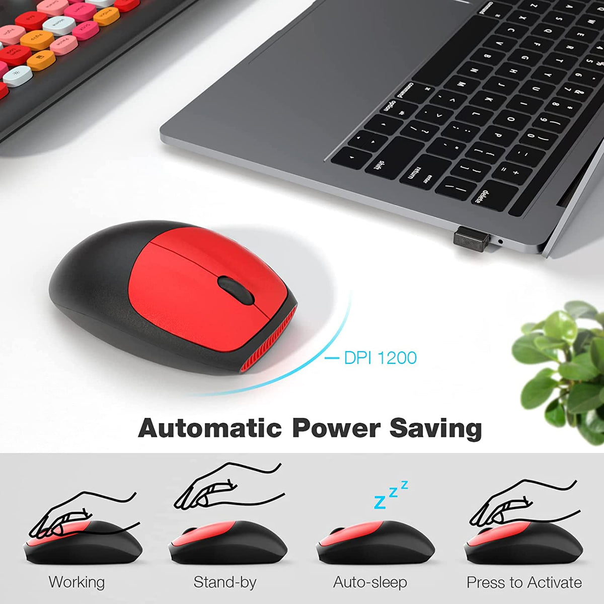 Mofii Wireless Keyboard and Mouse Combo 2.4GHz USB Black Red NEW