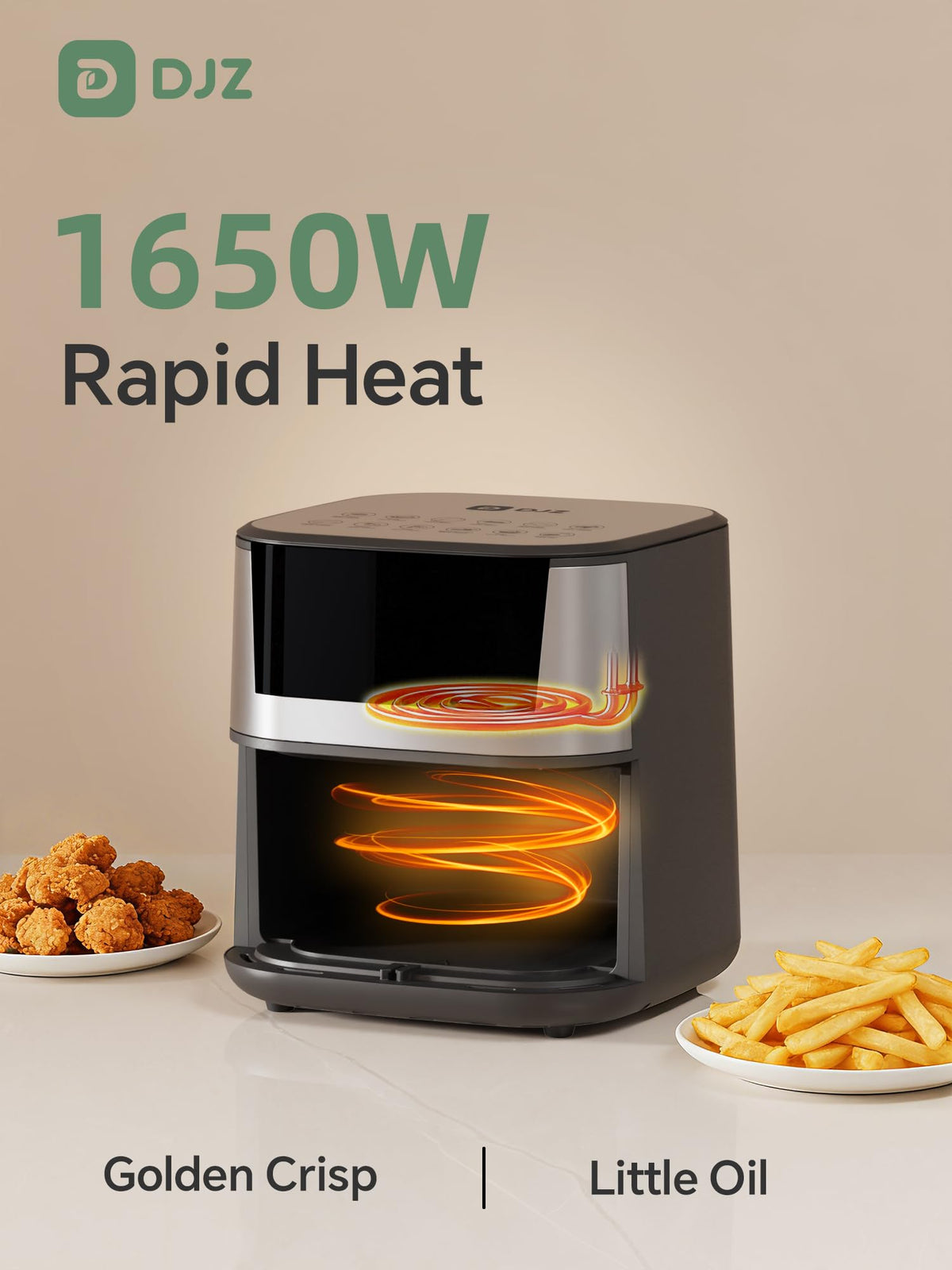 DJZ 7L Air Fryers Family Size Air Fryer with Rapid Crisp Technology DEMO