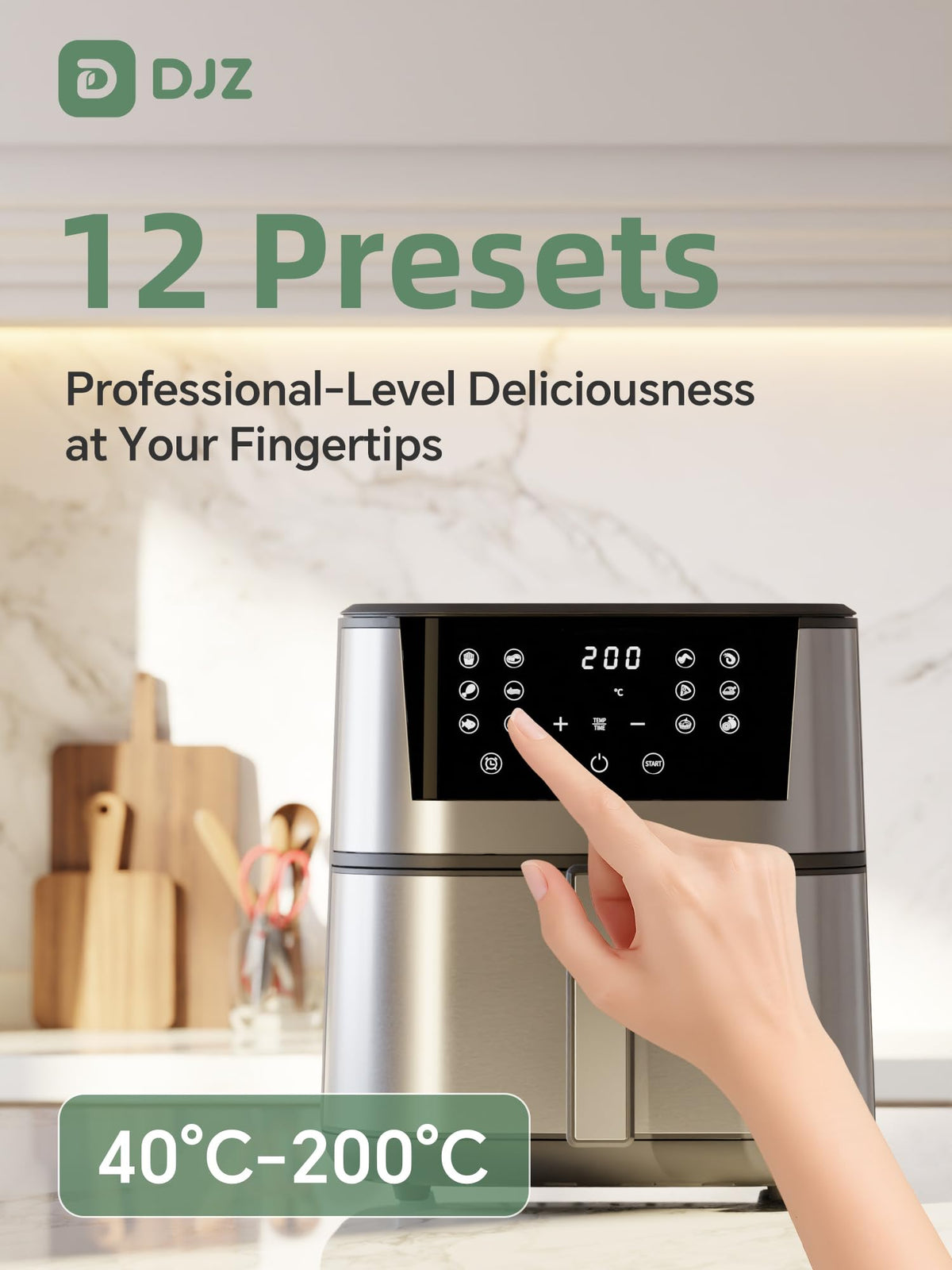 DJZ 7L Air Fryers Family Size Air Fryer with Rapid Crisp Technology DEMO