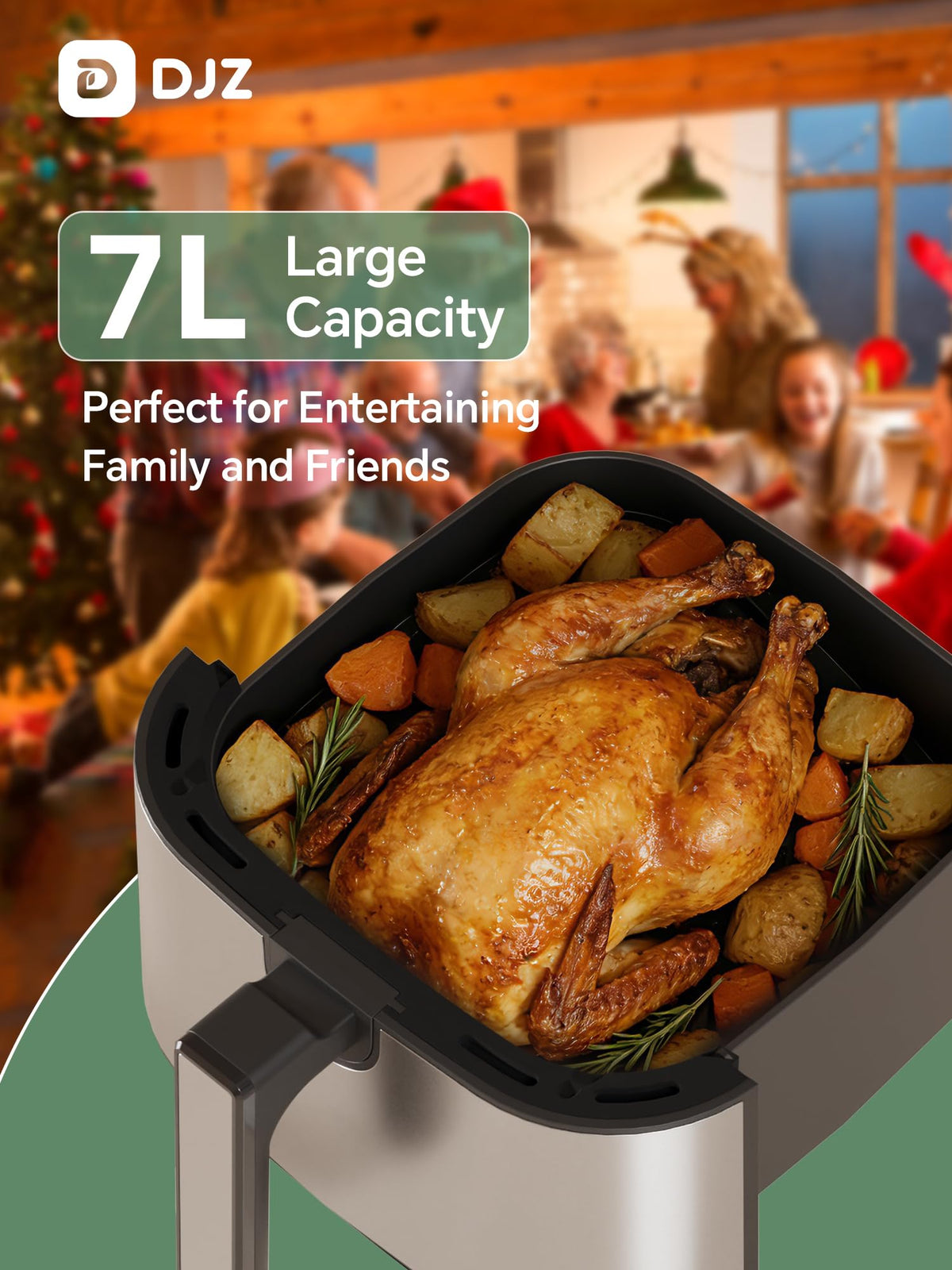 DJZ 7L Air Fryers Family Size Air Fryer with Rapid Crisp Technology DEMO