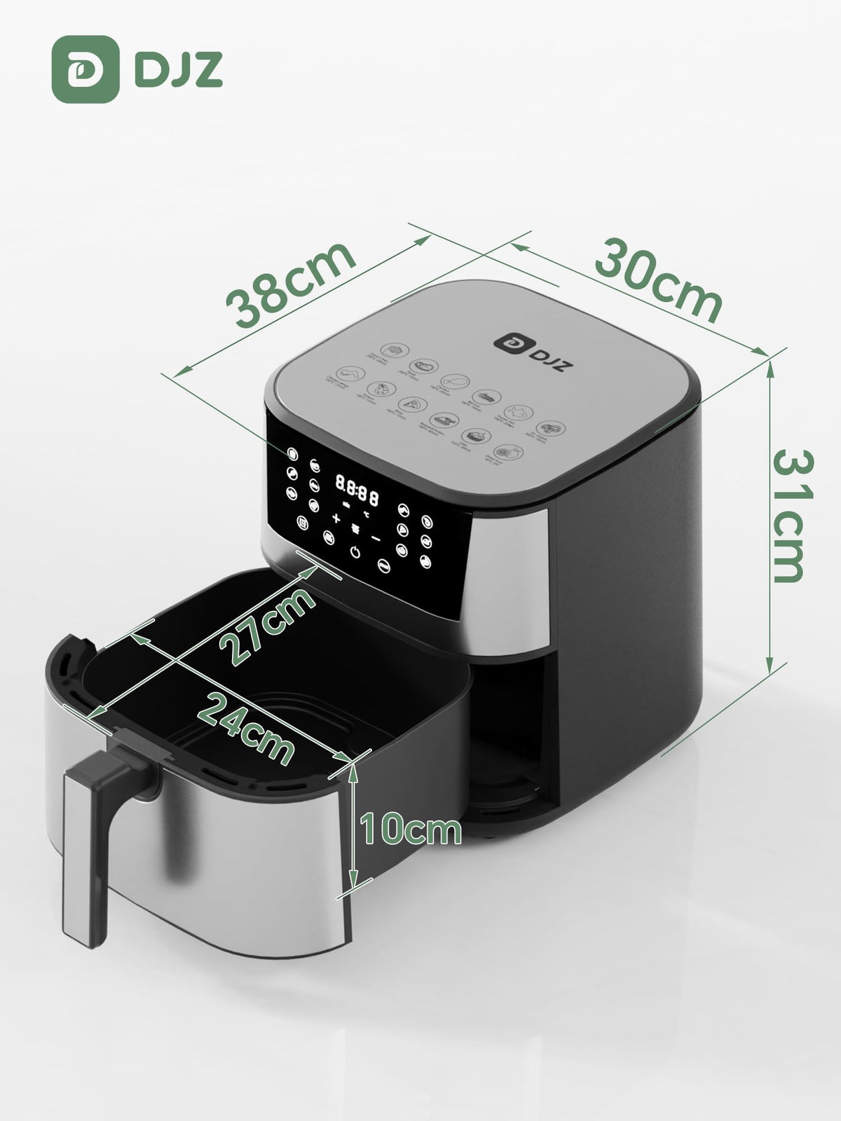 DJZ 7L Air Fryers Family Size Air Fryer with Rapid Crisp Technology DEMO