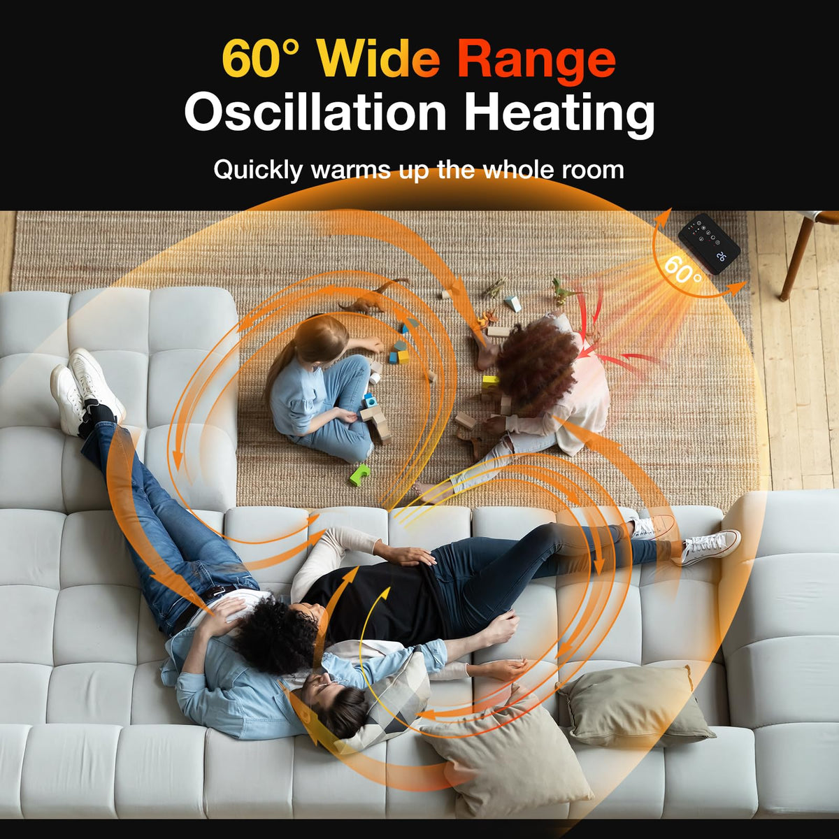 Cnkeeo Portable Heating Ceramic Space Heater 1500W Black for Bedroom NEW