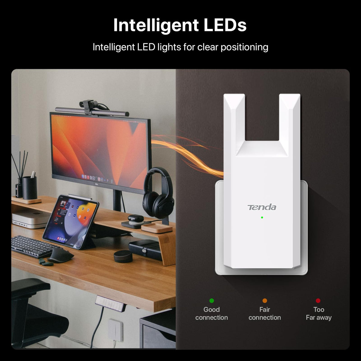 Tenda N300 WiFi Range Extender with Ethernet Port - White DEMO