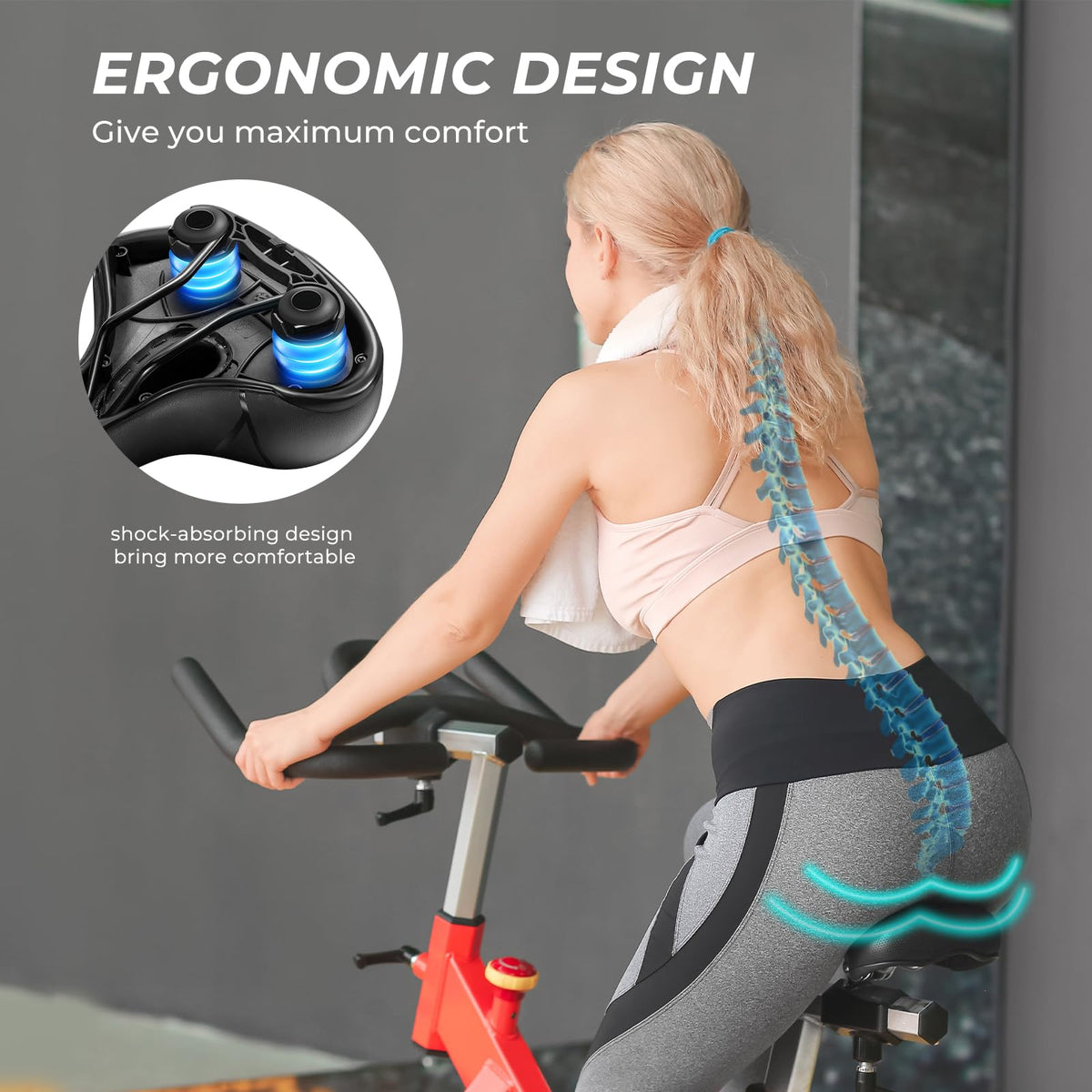 YOUNGDO Gel Saddles Foam Padded Leather Bike Saddle Black Red Seat NEW