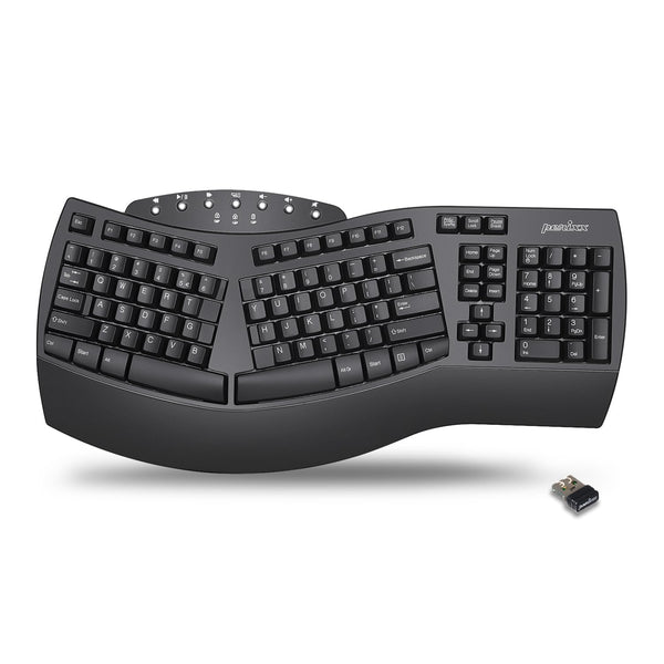 Perixx PERIBOARD-612 Keyboards Wireless Ergonomic Split Keyboard - Black NEW