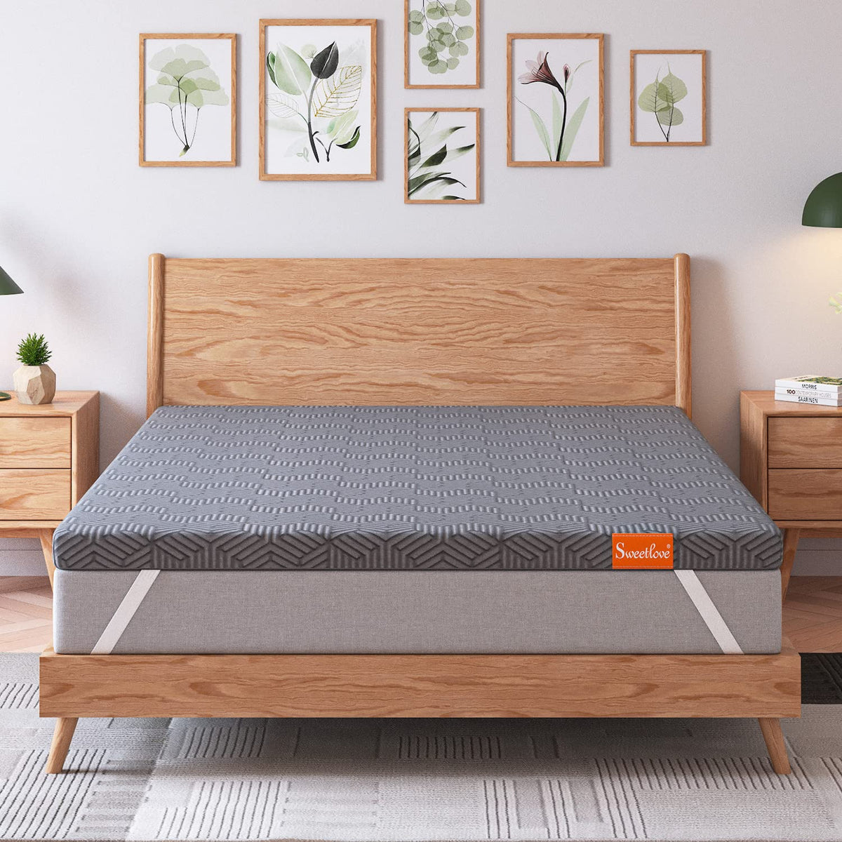 Sweetlove Queen Gel Memory Foam Mattress Topper in Grey Size Queen NEW
