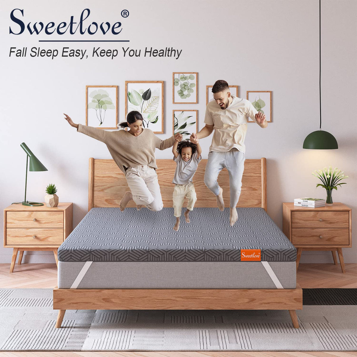 Sweetlove Queen Gel Memory Foam Mattress Topper in Grey Size Queen NEW