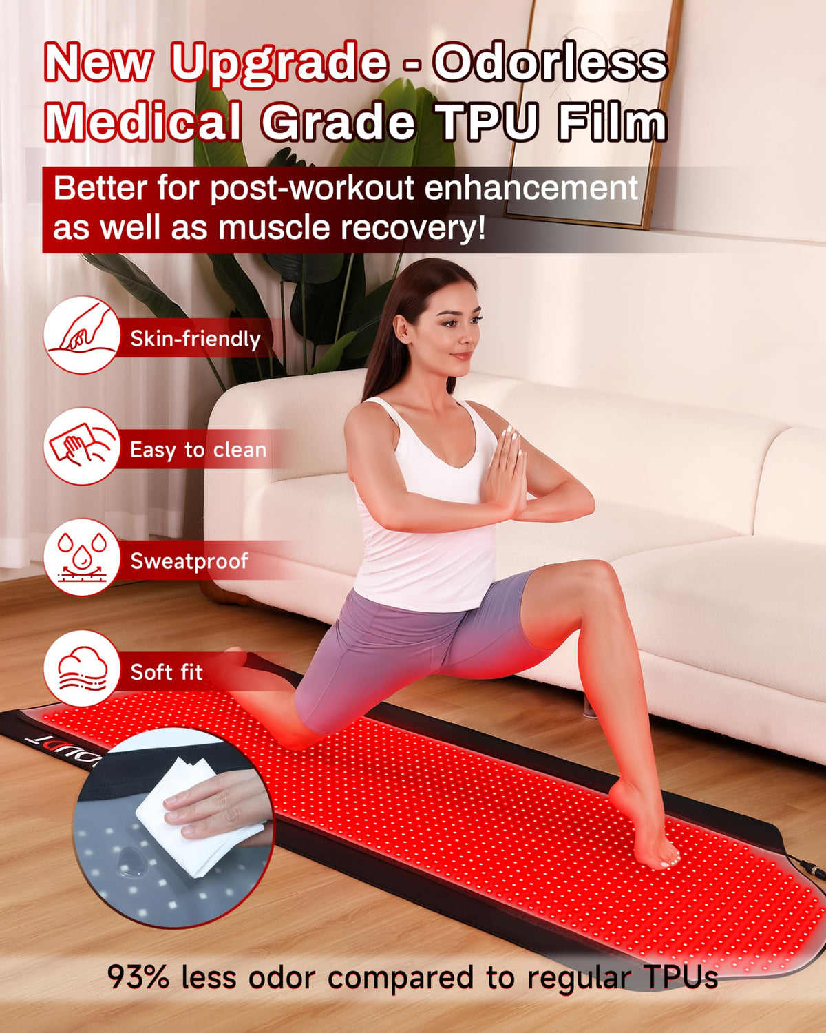 Kaoudt Medical-Grade Red Light Therapy Mat - Full Body Pain Relief DEMO