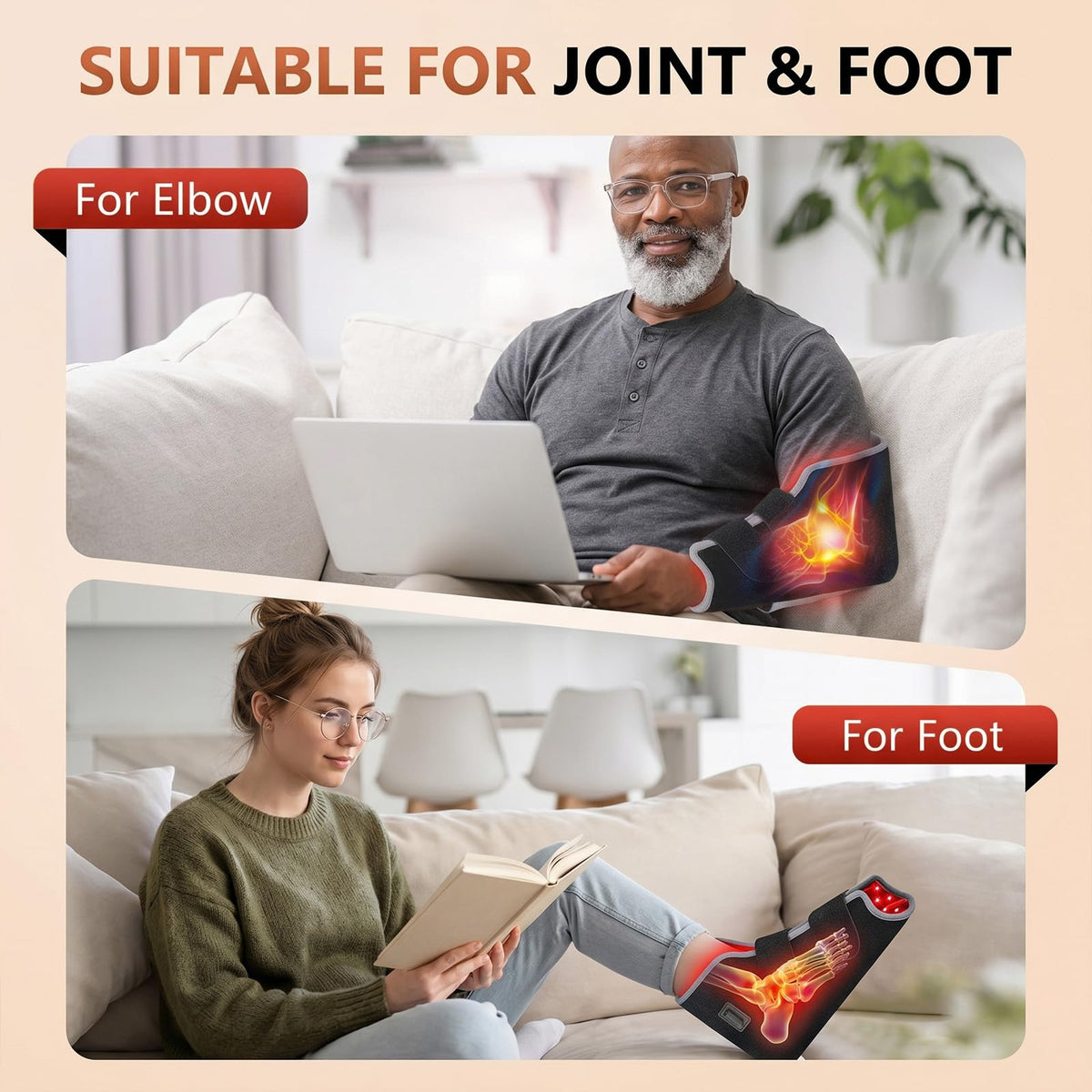 Cakani Red Light Therapy Wrap for Feet and Ankles with Heat LED DEMO
