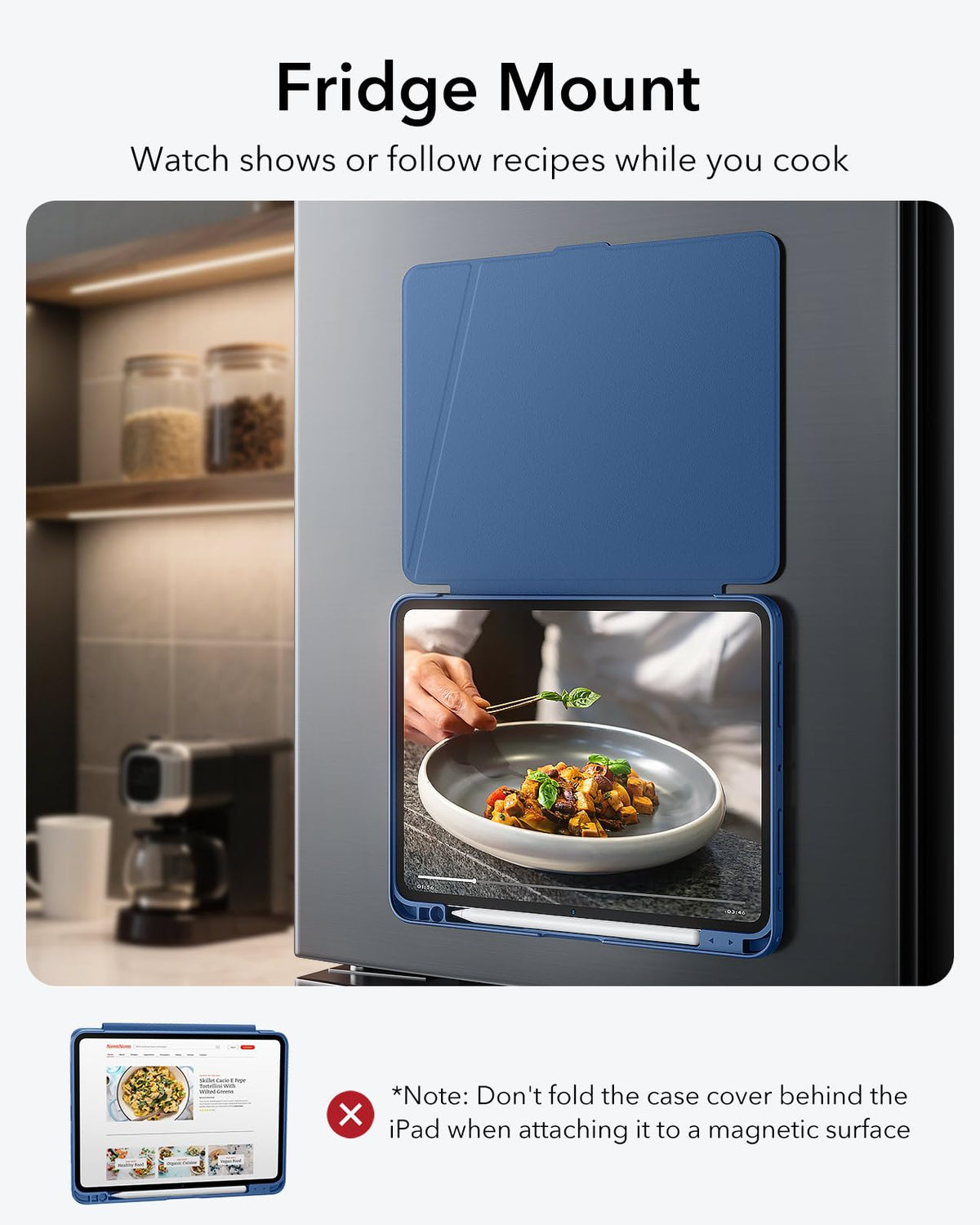 ESR iPad Cases Pro 11 Inch Case with Vertical Stand Navy Blue Cover DEMO