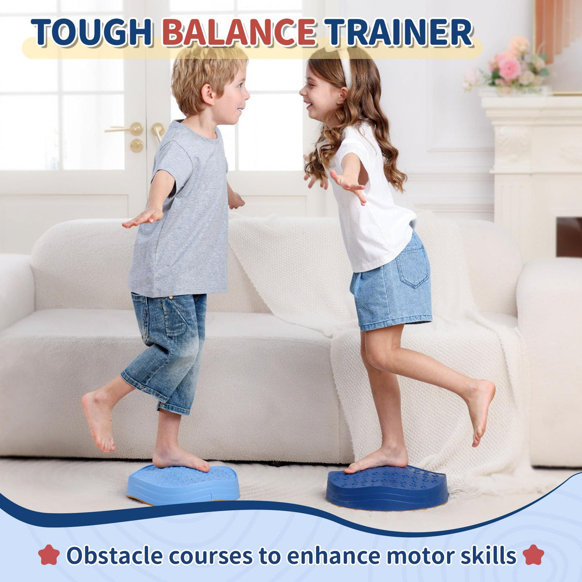 KidBloom Multicolor Balance Stepping Stones Sensory Toy Compact DEMO
