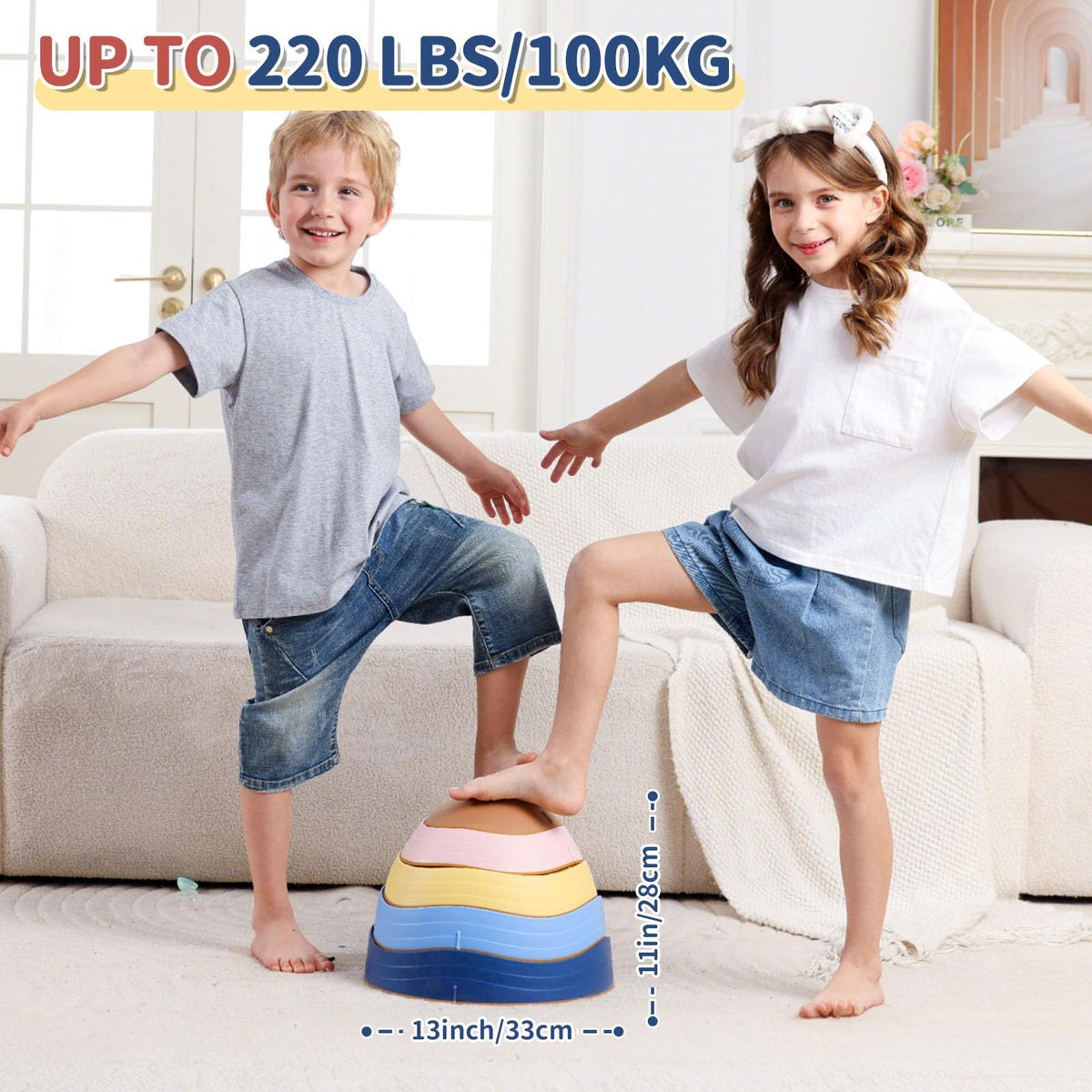 KidBloom Multicolor Balance Stepping Stones Sensory Toy Compact DEMO