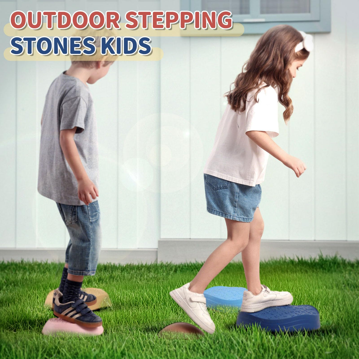 KidBloom Multicolor Balance Stepping Stones Sensory Toy Compact DEMO