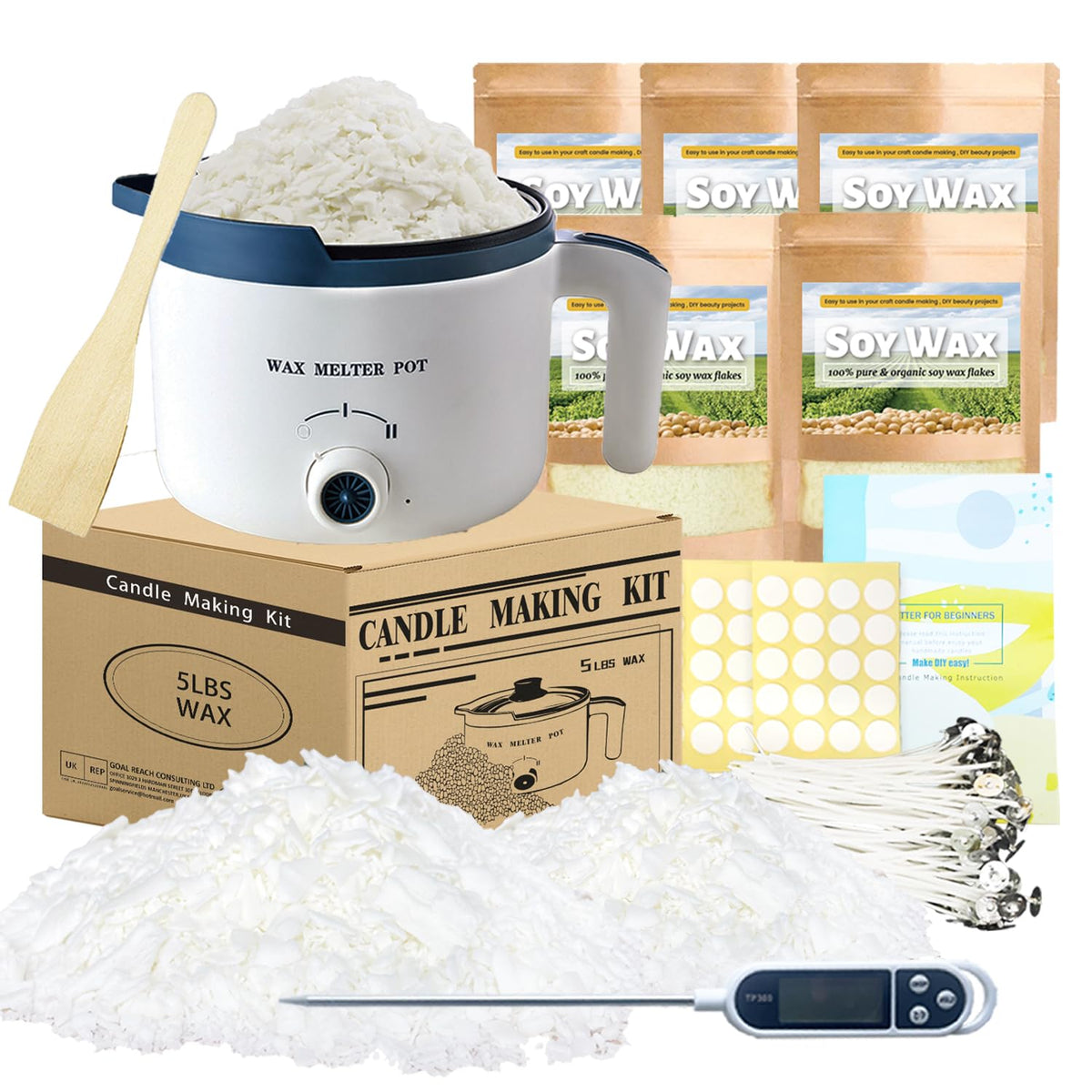 Ksedcon 5lbs Soy Wax Candle Making Kit with Electric Melter Soy DEMO