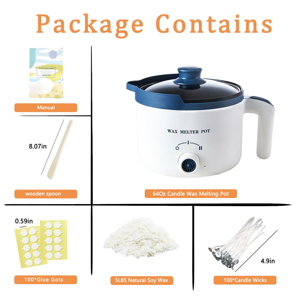 Ksedcon 5lbs Soy Wax Candle Making Kit with Electric Melter Soy DEMO