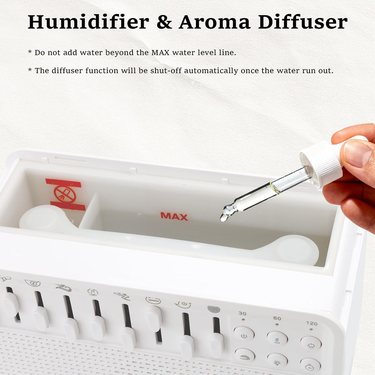 Baowor White Noise Humidifier with Night Light 4-in-1 Sound Machine NEW