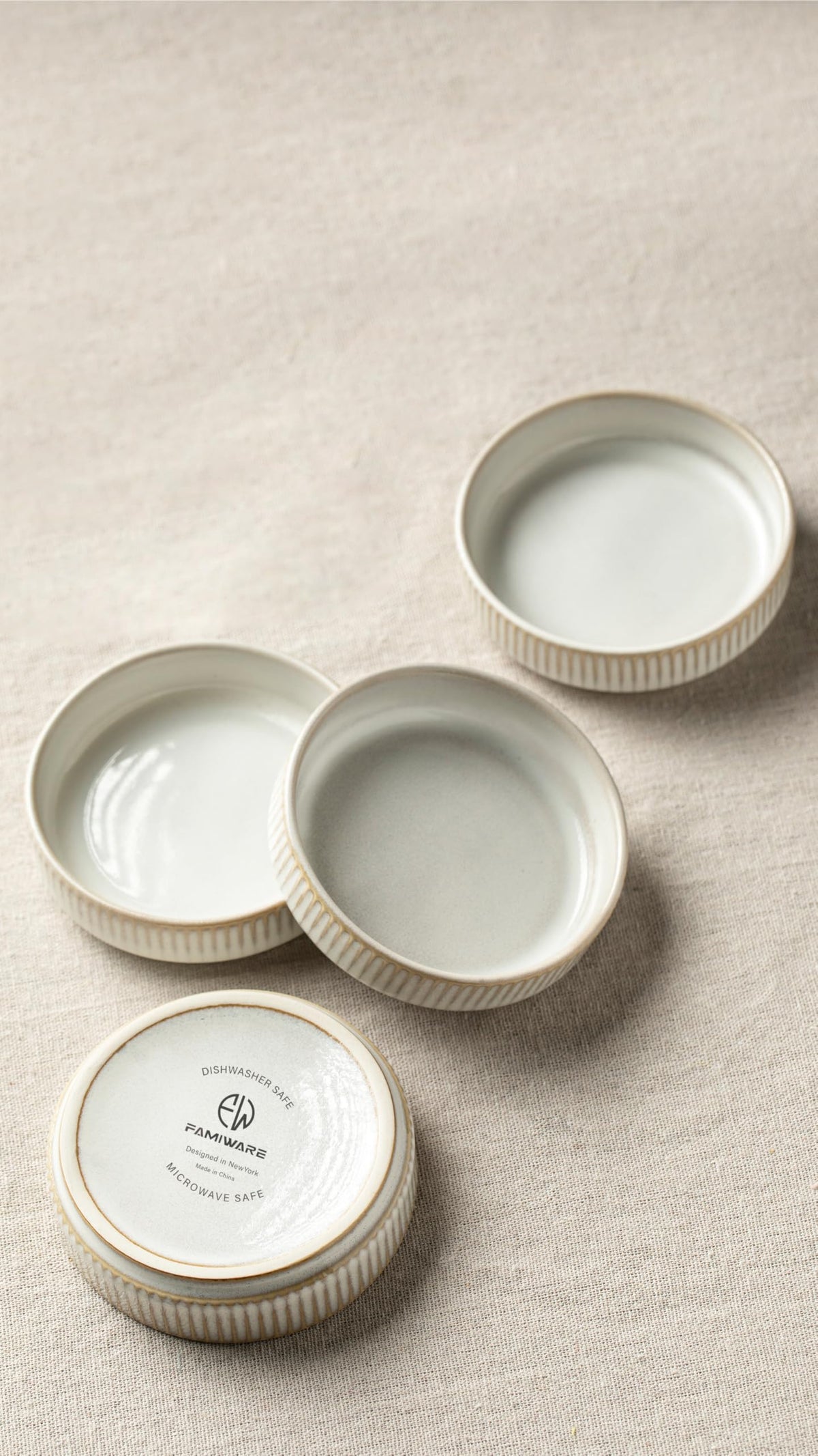 Famiware Soy Bowl Sets Sauce Dipping Bowls Set of 6 Star-Cappuccino White NEW