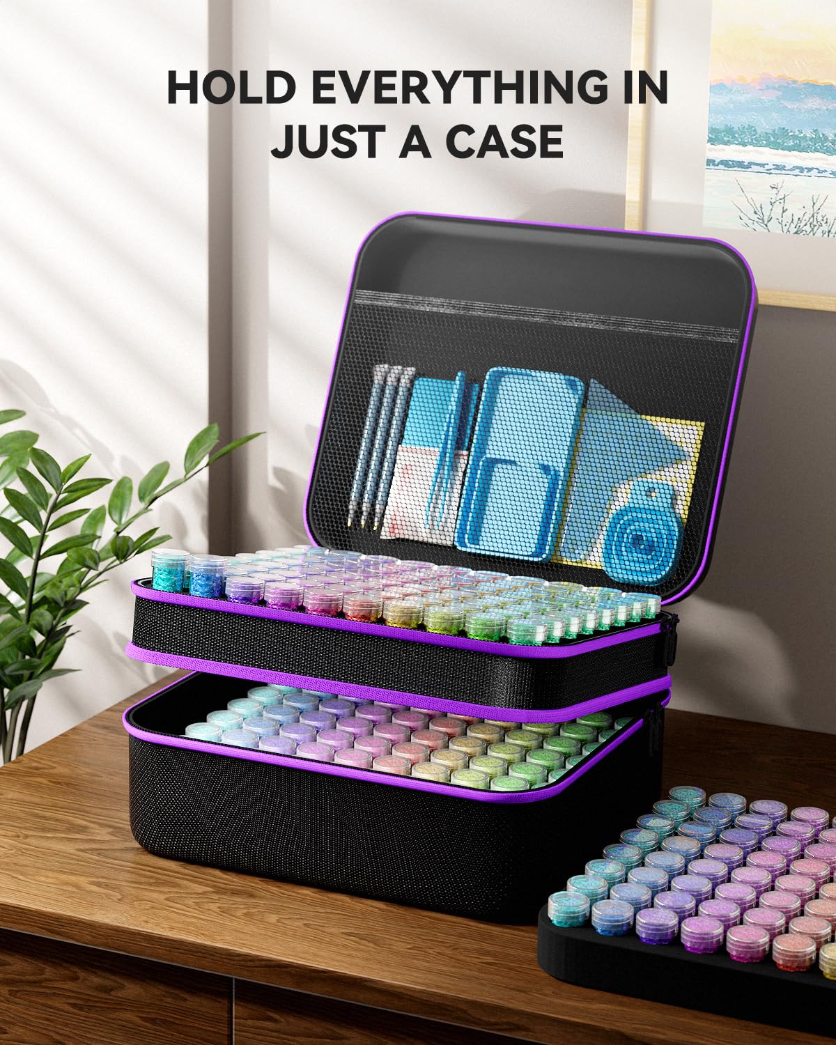 ARTDOT Diamond Painting Storage Box 240 Slots Black XLarge Organizer DEMO