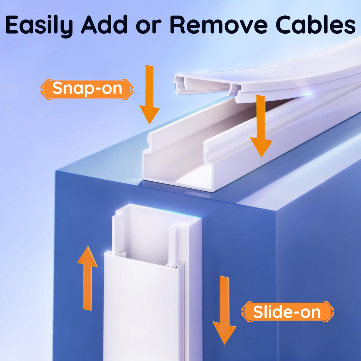Delamu White Cable Sleeves Cord Hider Wall TV Wire Cover 254 Inch NEW
