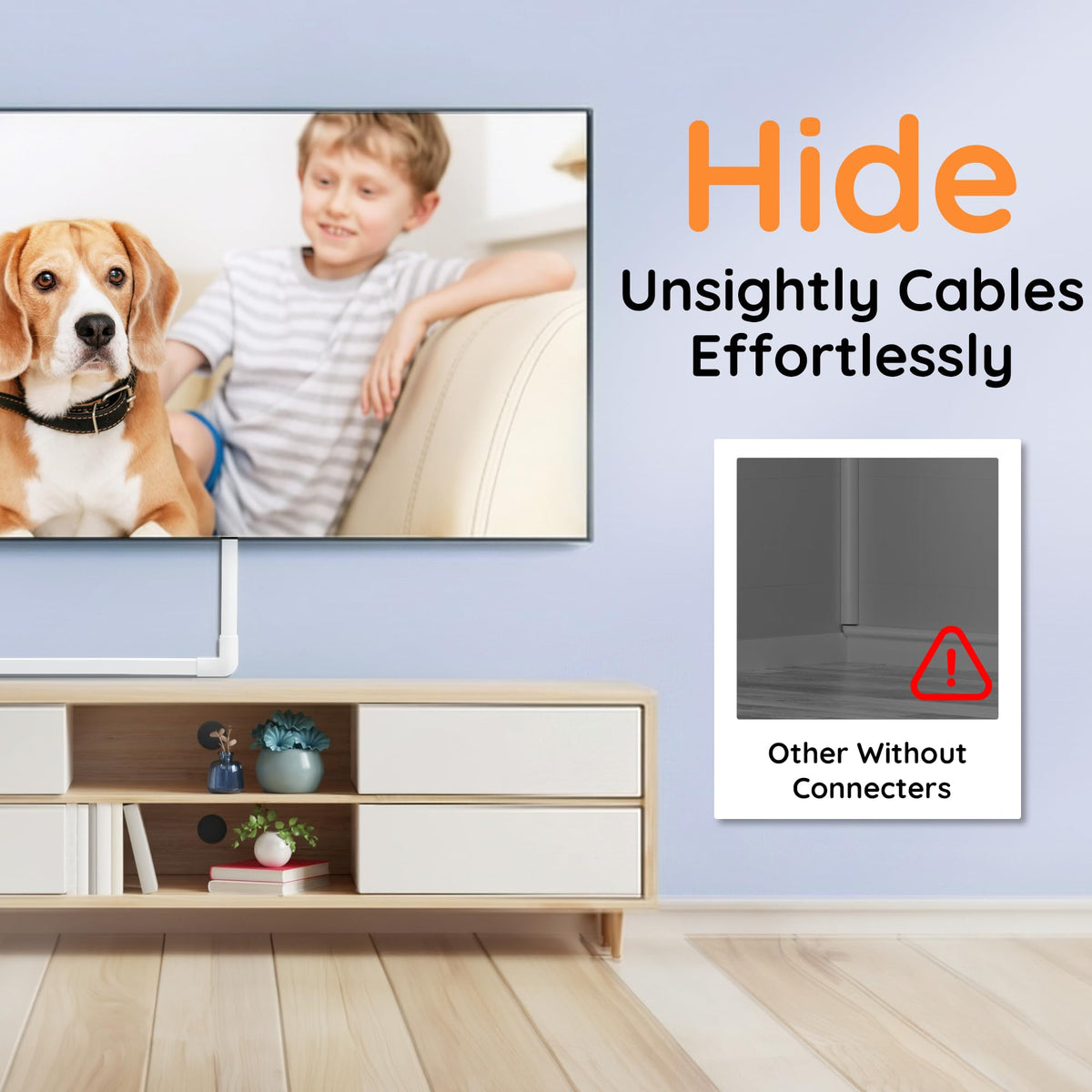 Delamu White Cable Sleeves Cord Hider Wall TV Wire Cover 254 Inch NEW