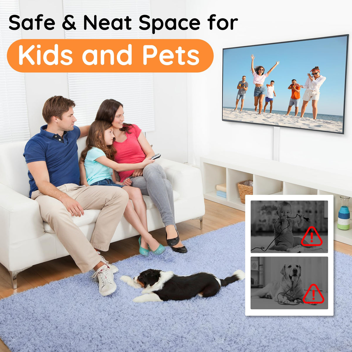 Delamu White Cable Sleeves Cord Hider Wall TV Wire Cover 254 Inch NEW