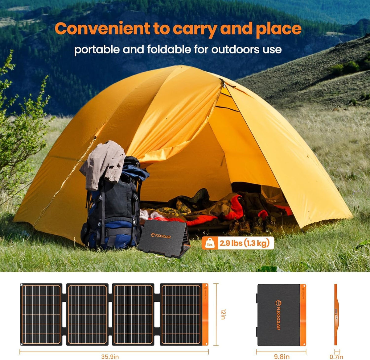 FlexSolar 40W Foldable Solar Panel Charger with USB-C & USB-A DEMO