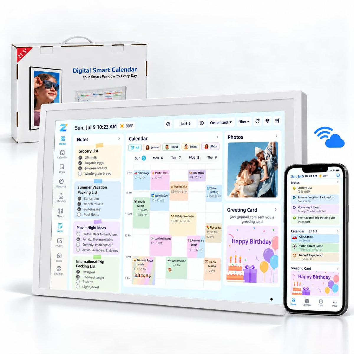 Sumflower 21.5 inch Smart Digital Wall Calendar Planner Display DEMO
